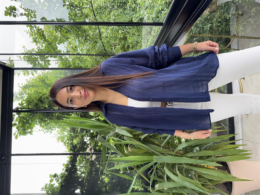 Transparan Gömlek Lacivert