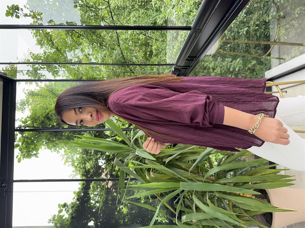 Transparan Gömlek Mürdüm