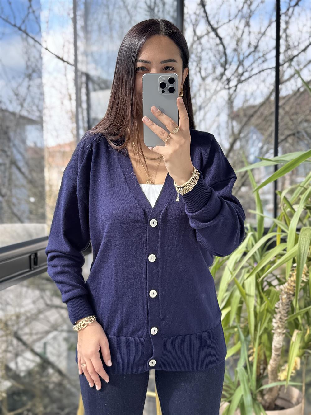 Triko Hırka Lacivert