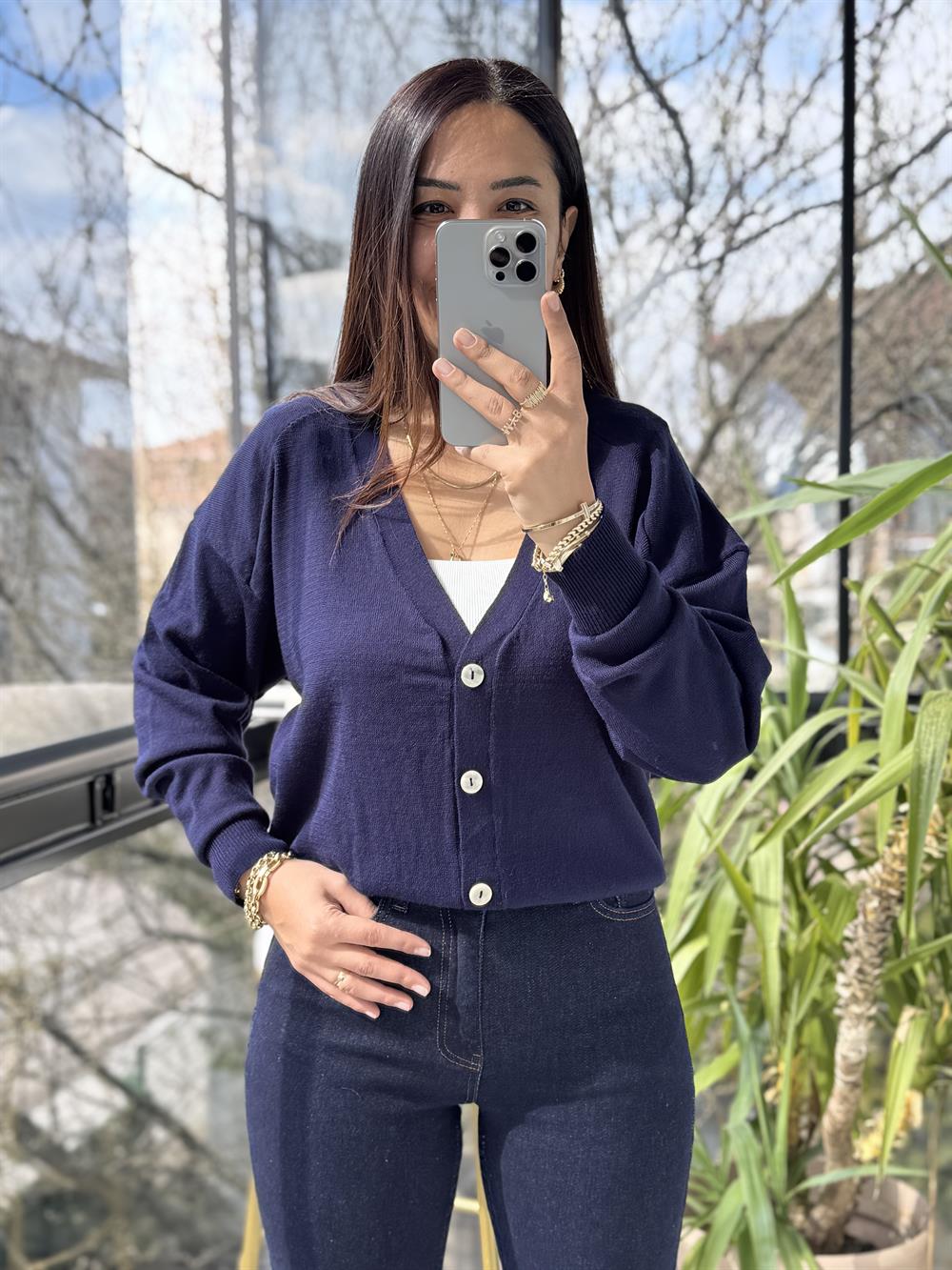 Triko Hırka Lacivert