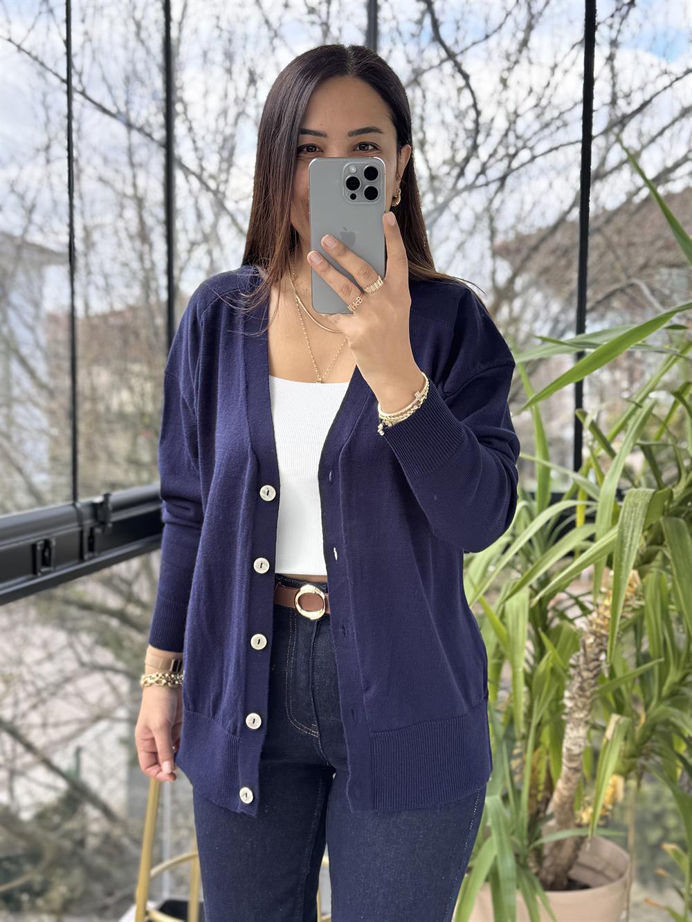 Triko Hırka Lacivert