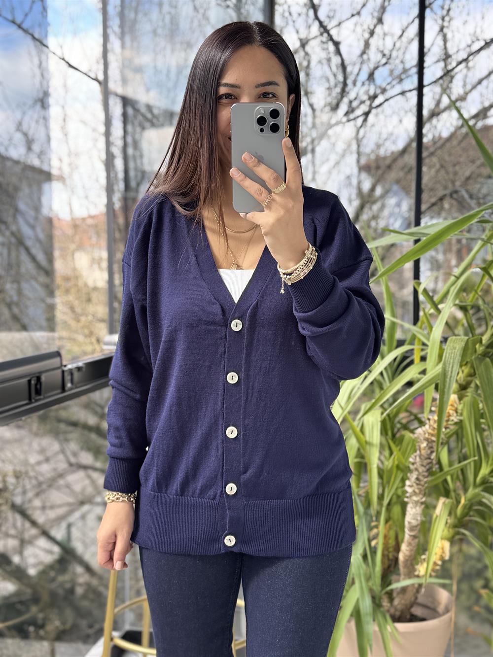 Triko Hırka Lacivert