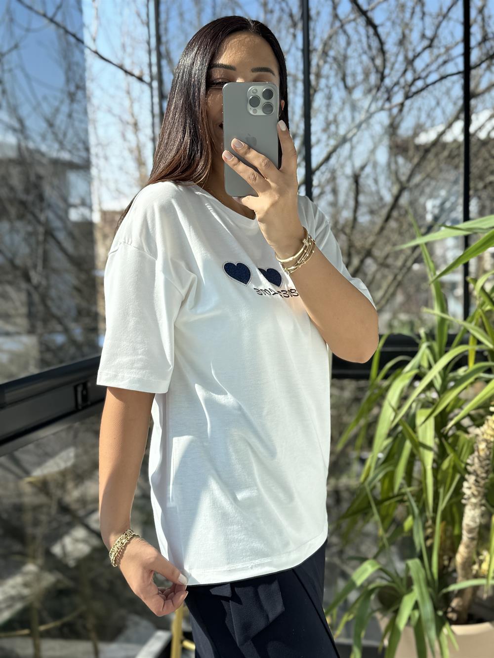 Üç Kalpli Tişört Lacivert