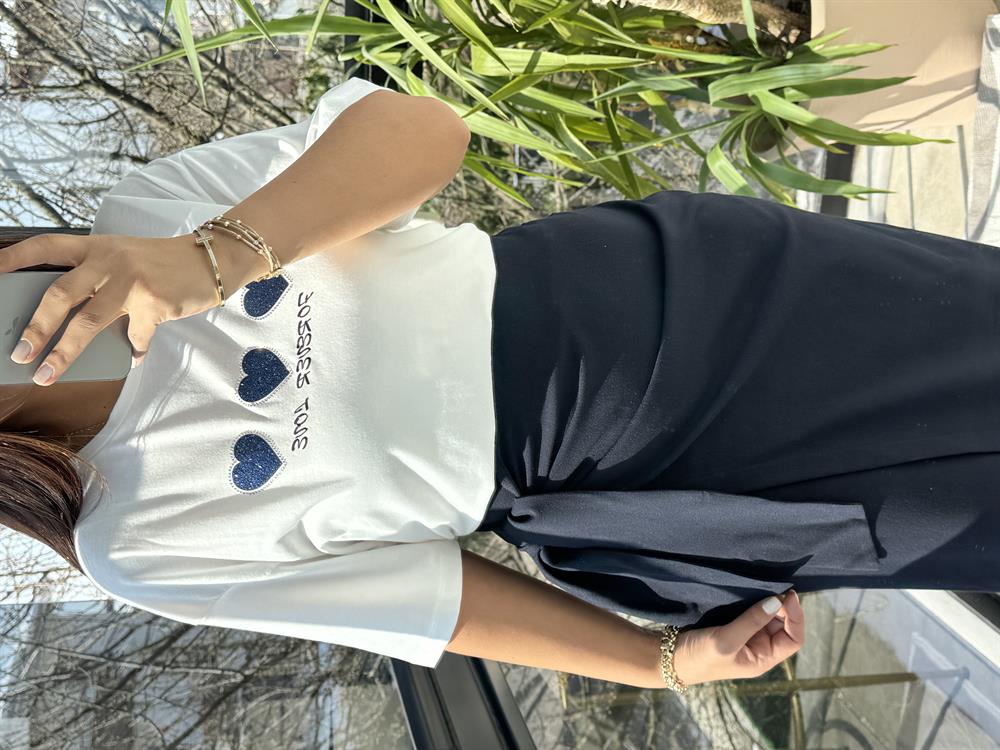 Üç Kalpli Tişört Lacivert