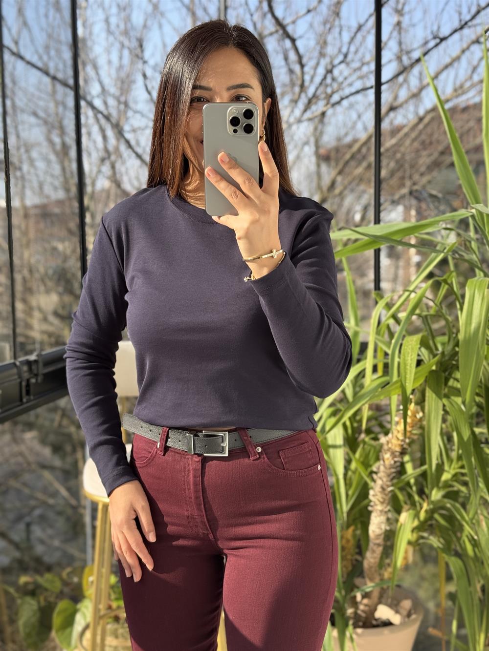 Uzun Kol Penye Lacivert