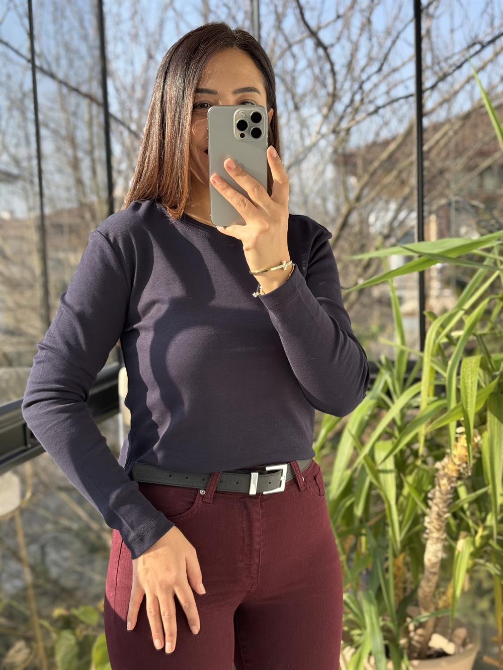 Uzun Kol Penye Lacivert