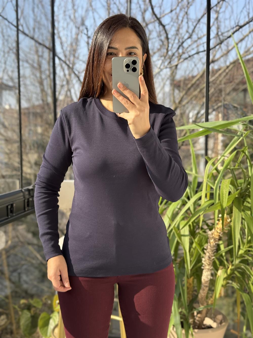 Uzun Kol Penye Lacivert