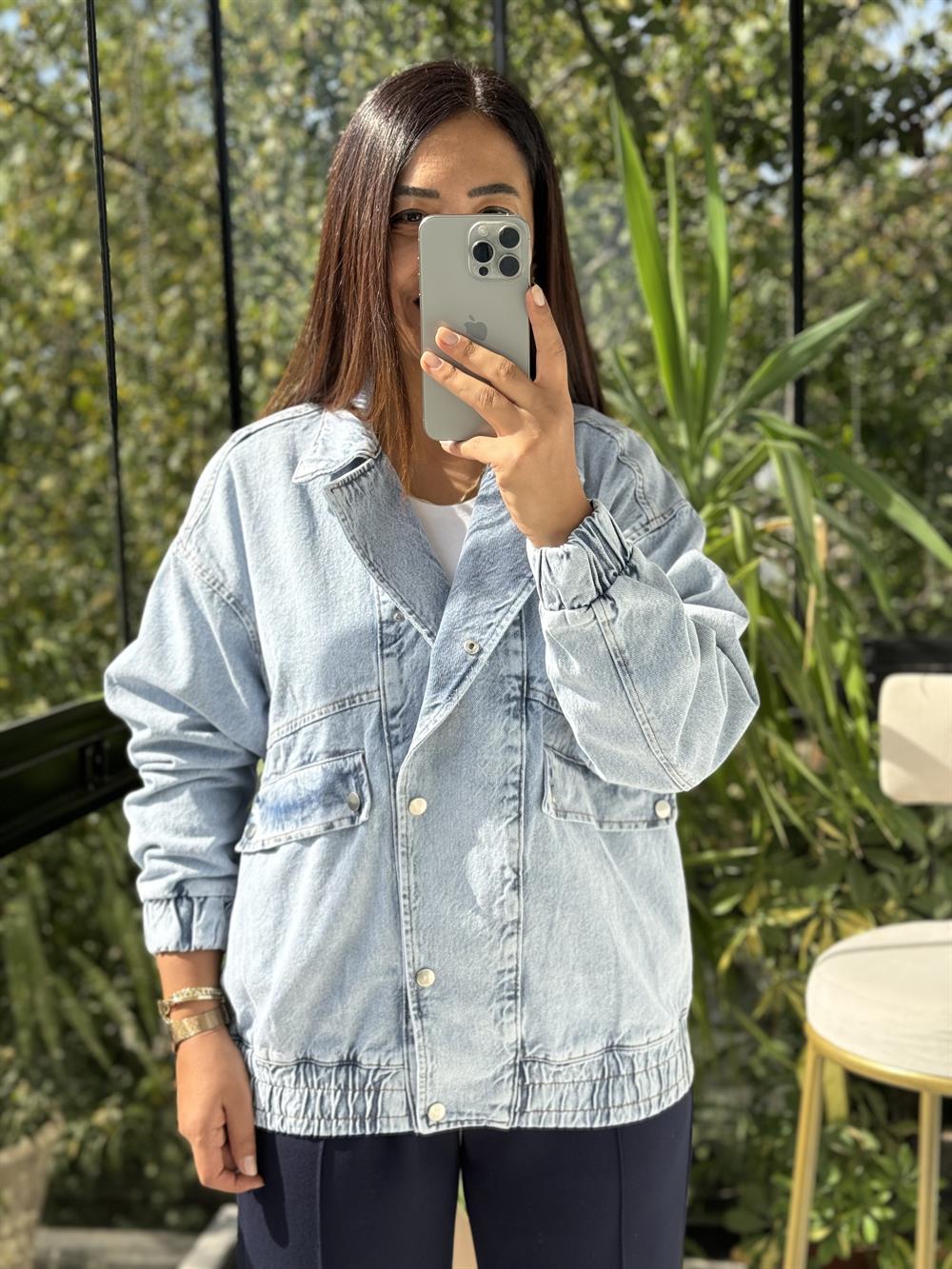 Vintage Kot Ceket Mavi