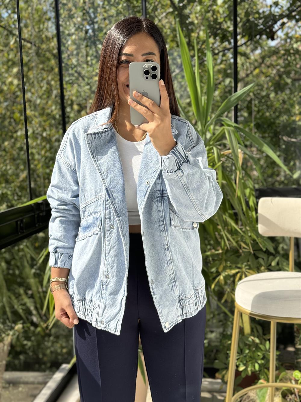 Vintage Kot Ceket Mavi