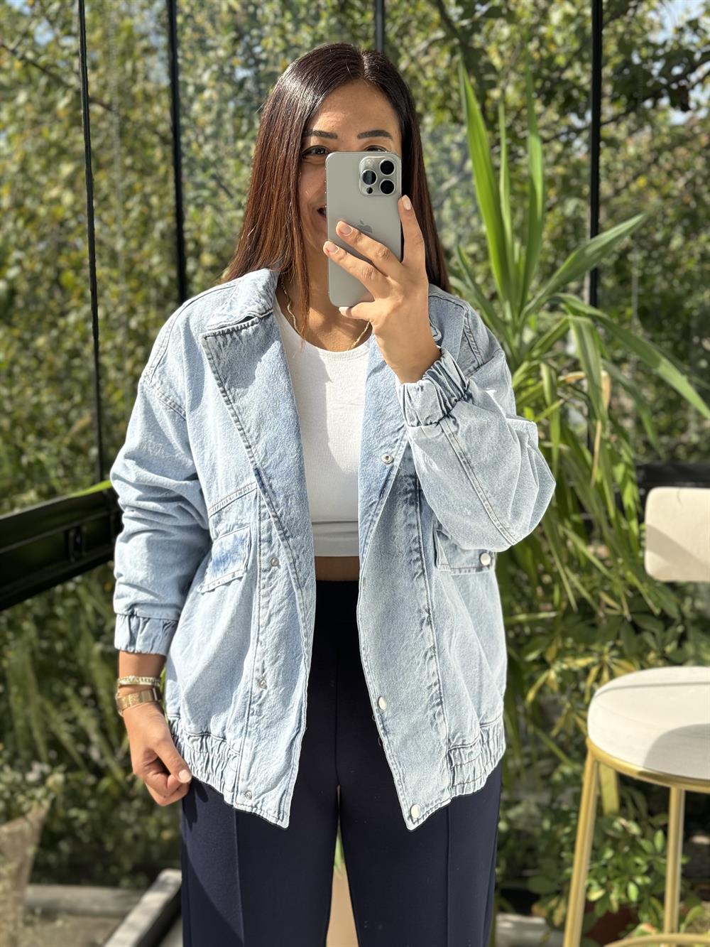 Vintage Kot Ceket Mavi