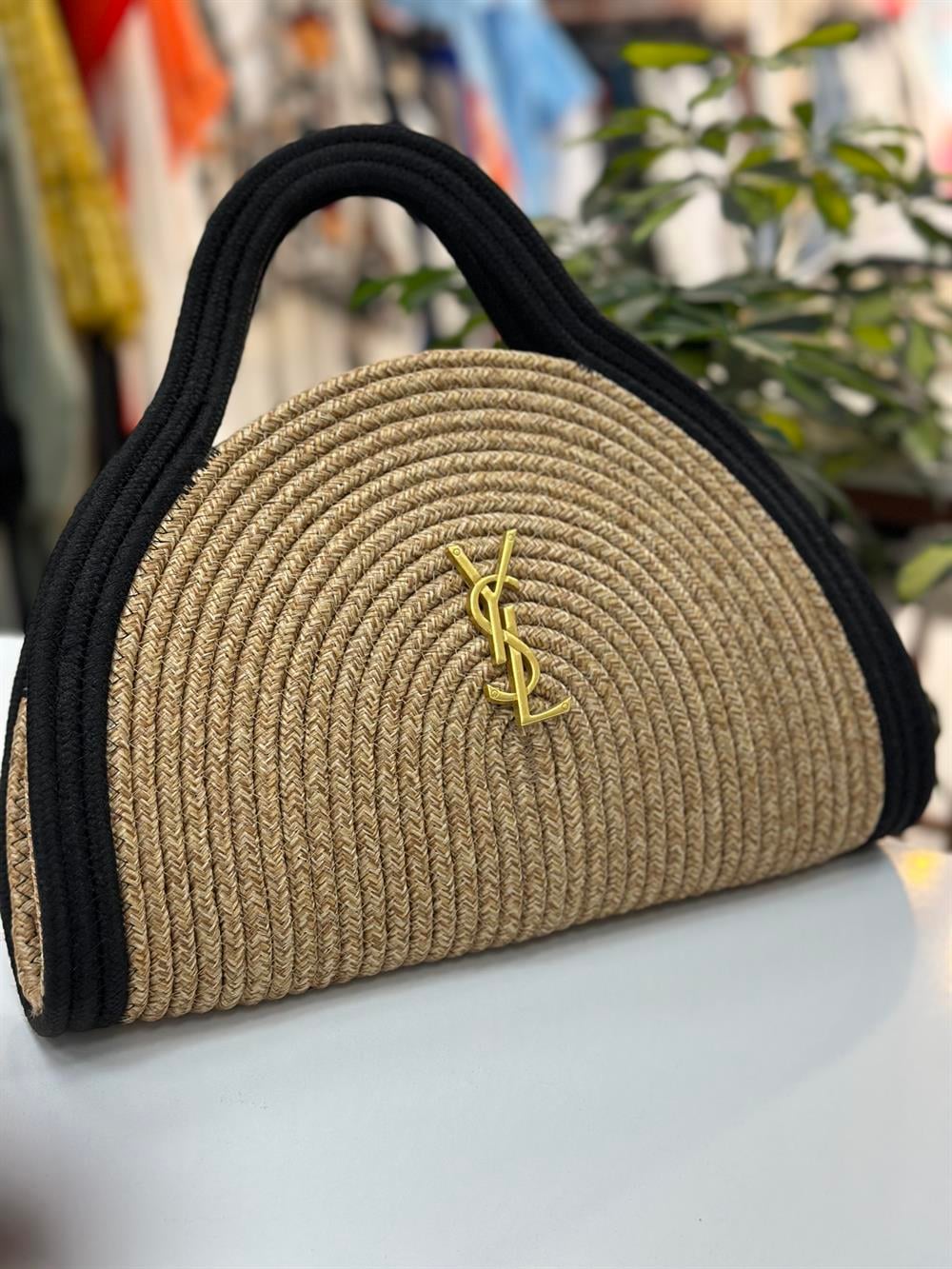 Ysl Hasır Çanta Siyah