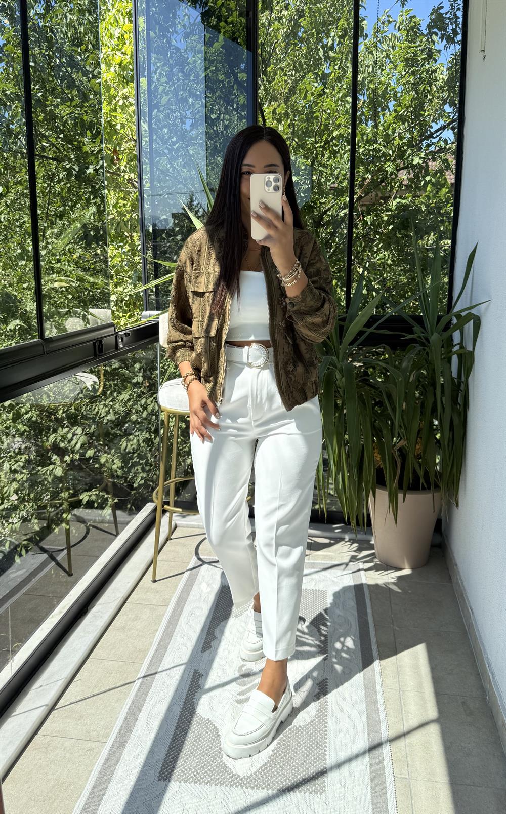 Zra Güpürlü Bomber Ceket Haki Yeşili