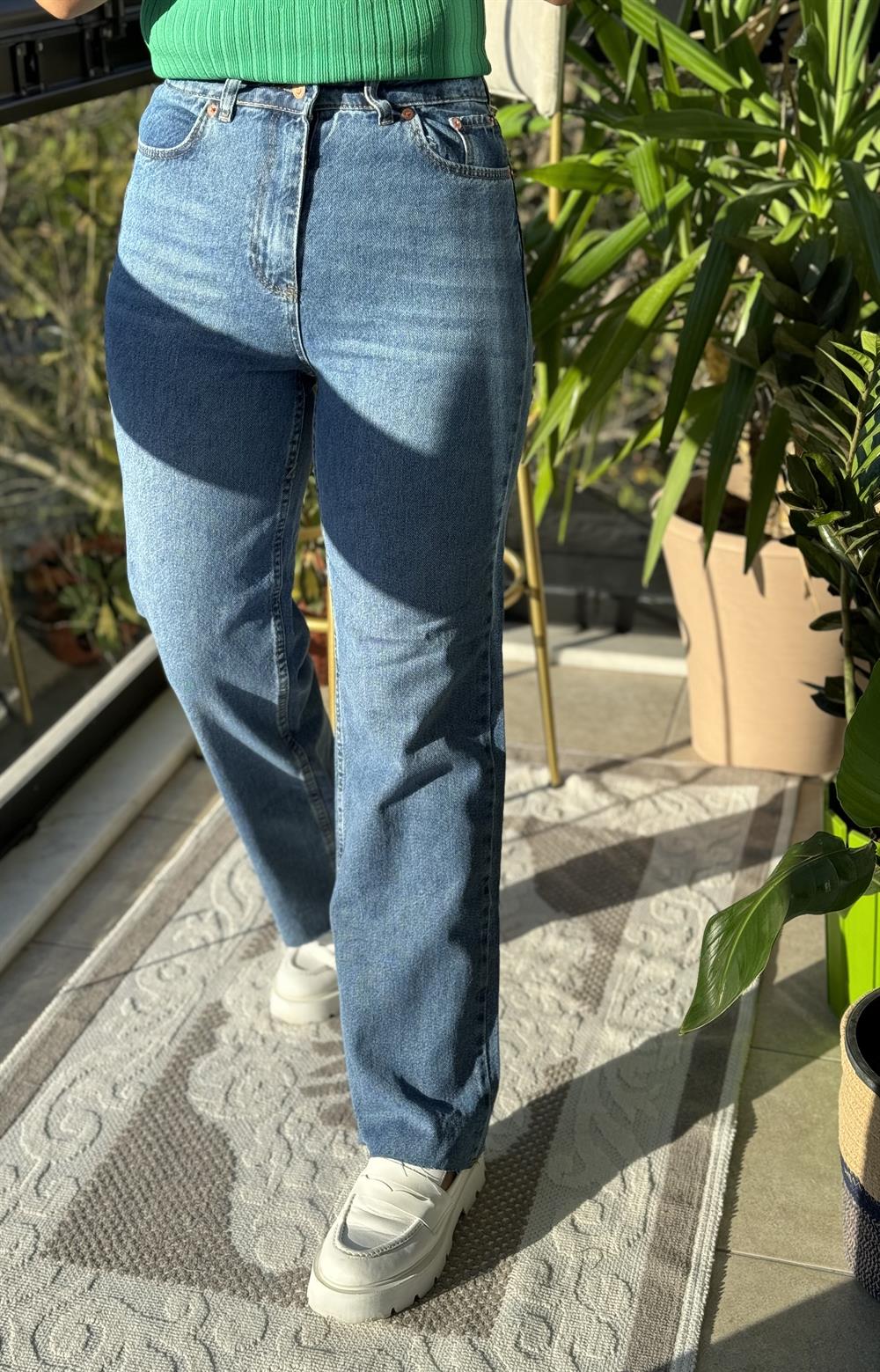 Zra Kesik Paça Jean Mavi