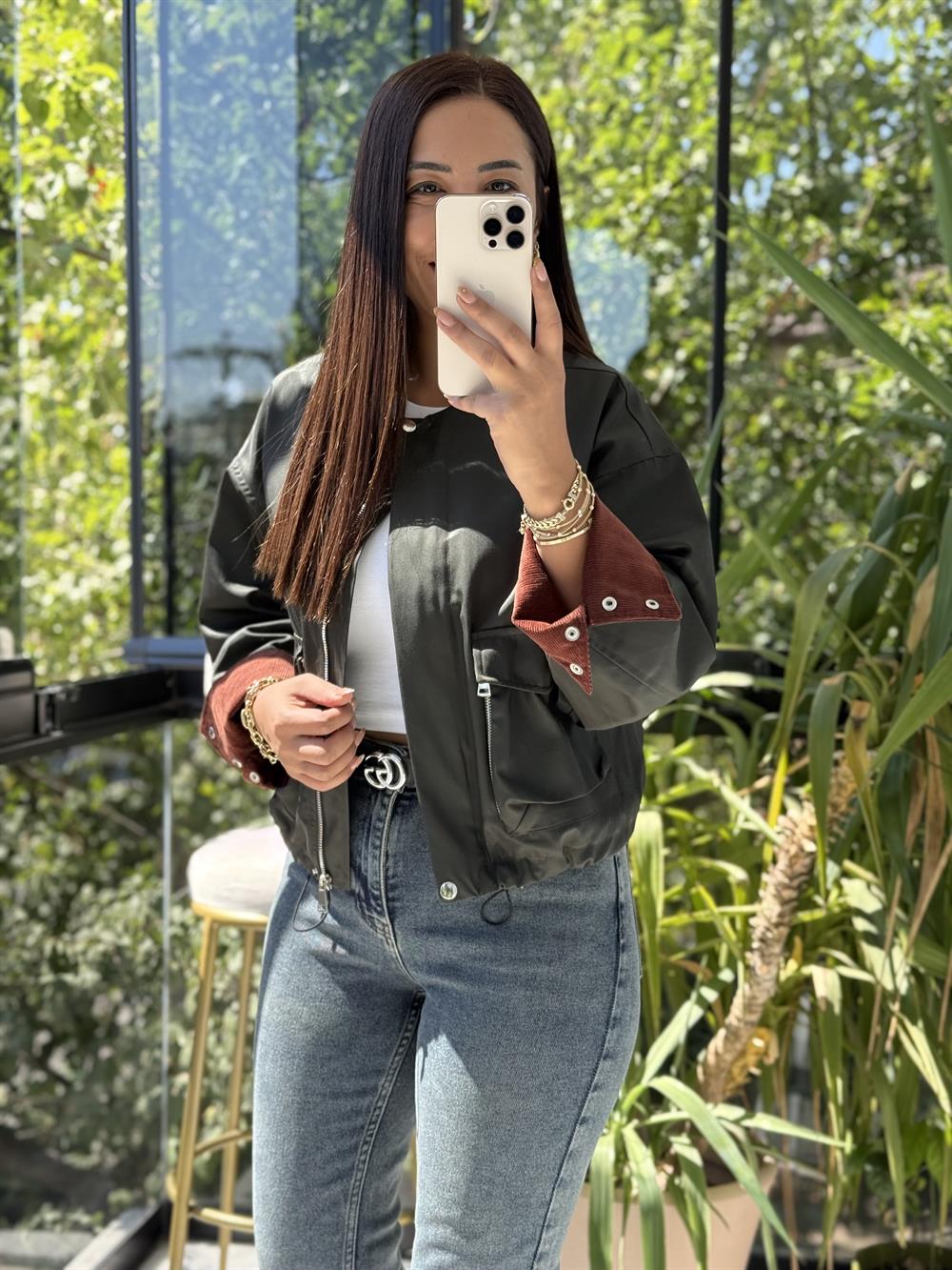 Zra Kol Uçları Detaylı Trenç Ceket