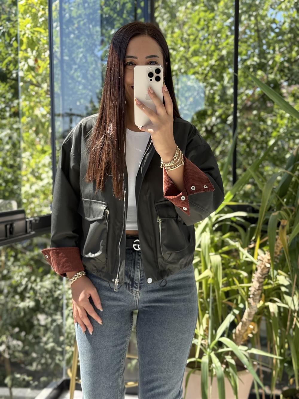 Zra Kol Uçları Detaylı Trenç Ceket