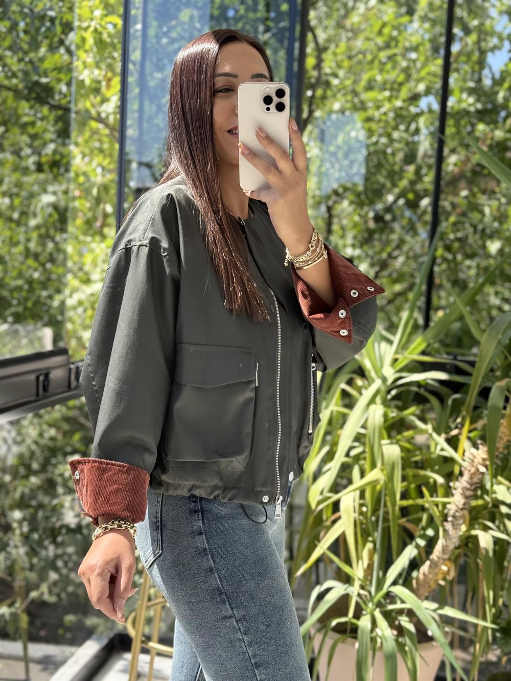 Zra Kol Uçları Detaylı Trenç Ceket