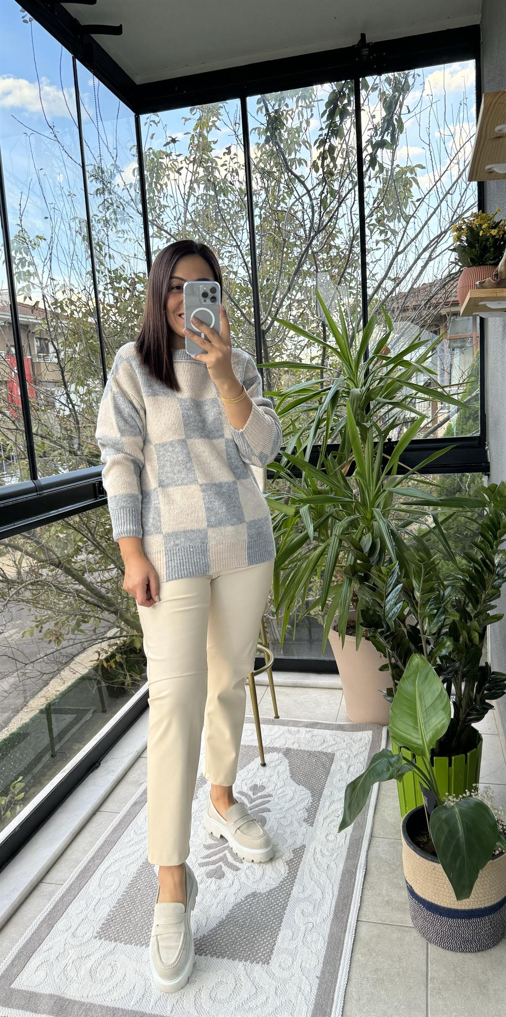 Zra Model Deri Pantolon Krem