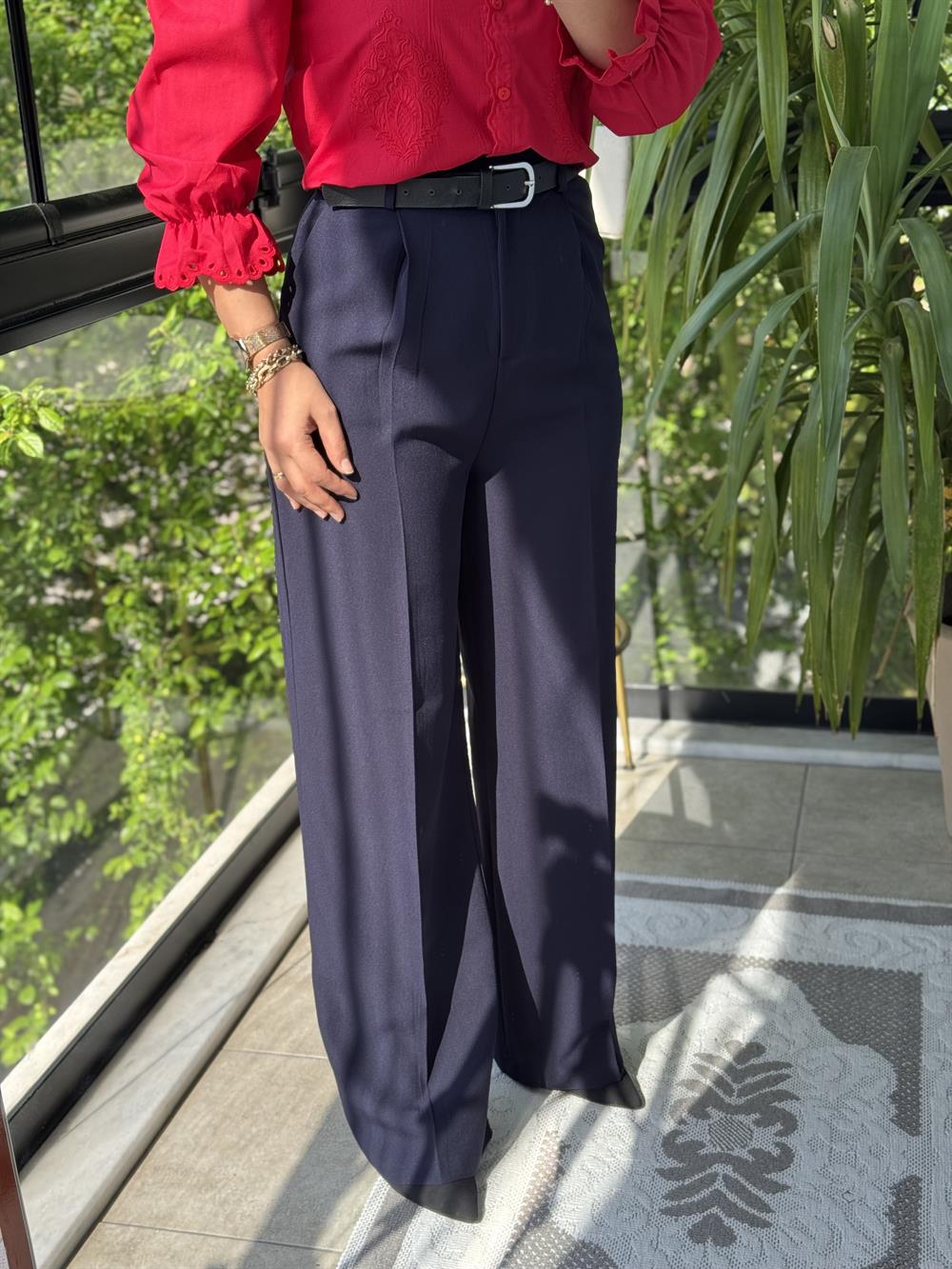 Zra Model Palazzo Pantolon Lacivert