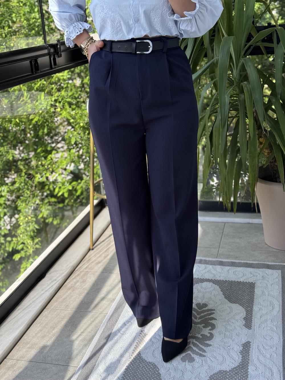 Zra Model Palazzo Pantolon Lacivert