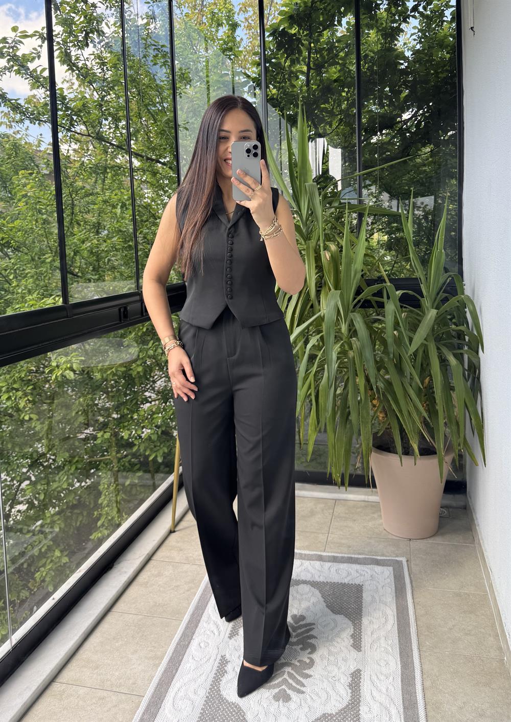 Zra Model Palazzo Pantolon Siyah