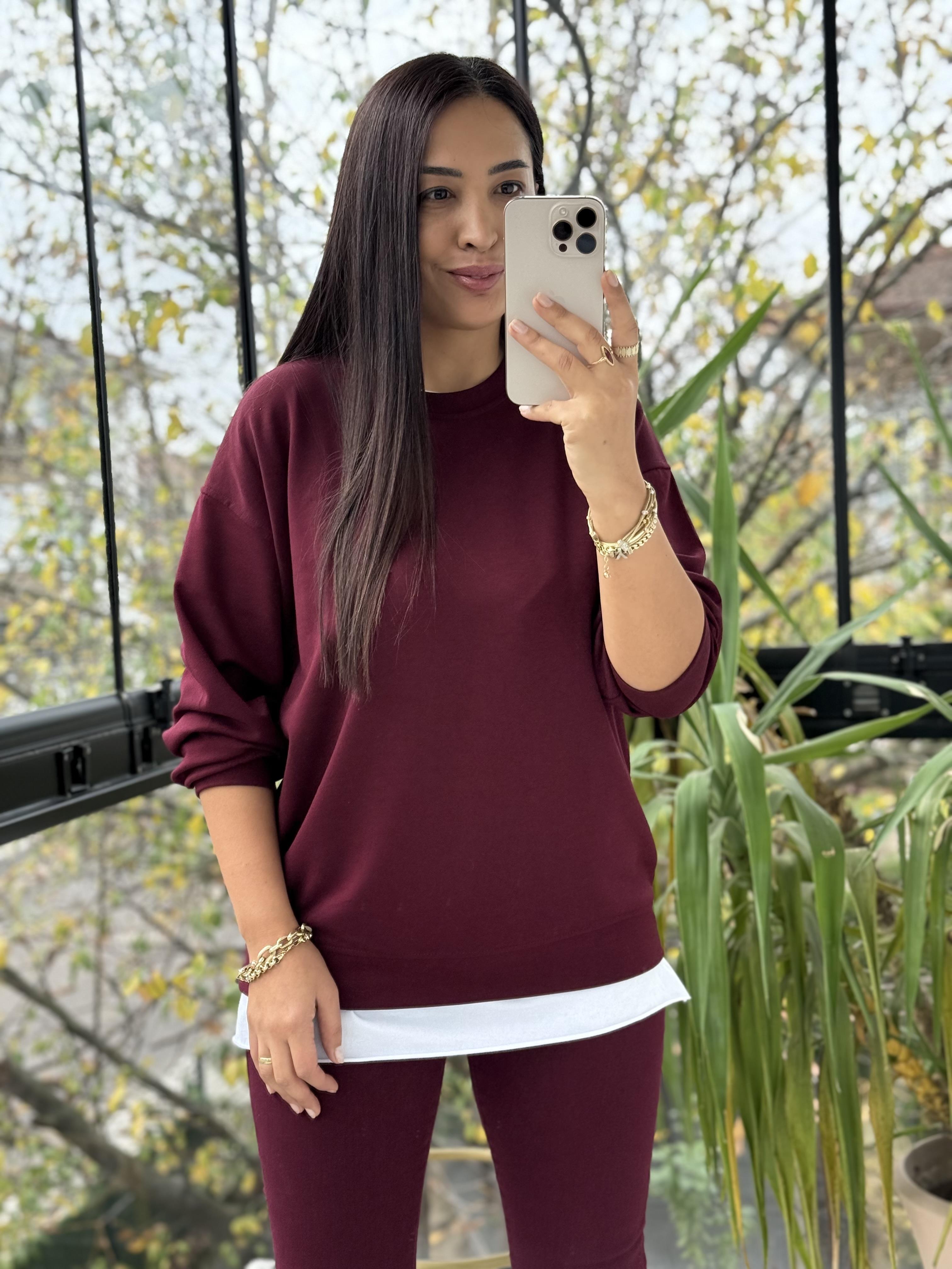 Oysh Basic Sweatshirt Bordo