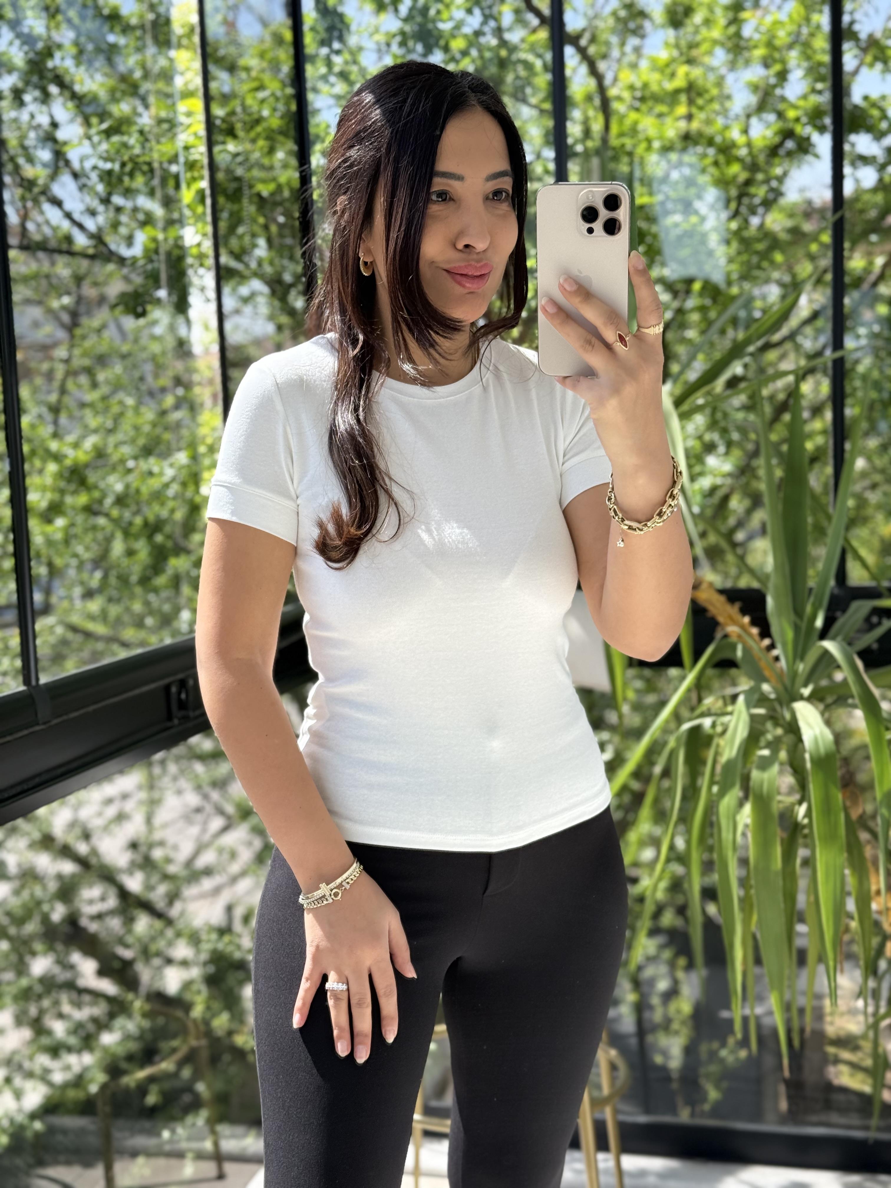 Dilvin Kısa Kollu Tişört Ekru