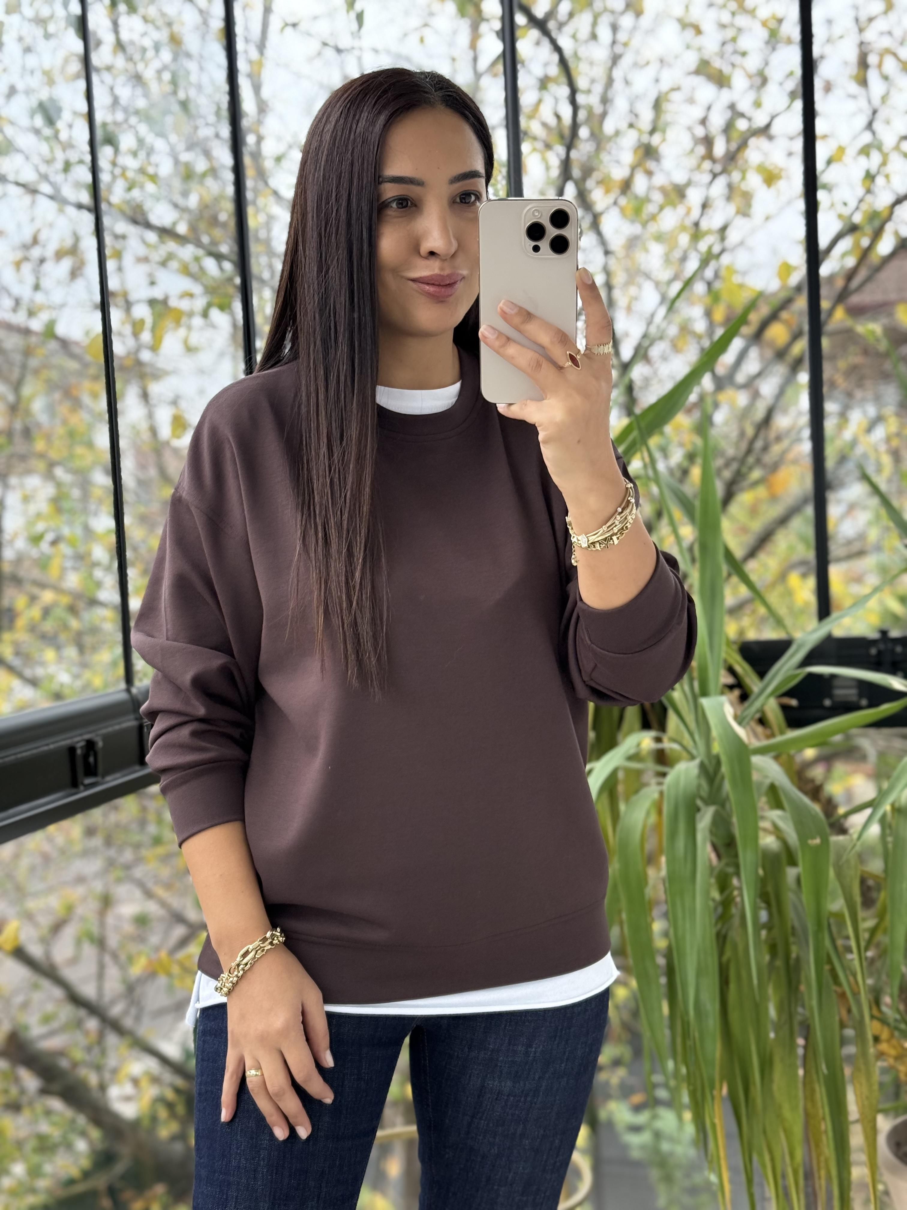 Oysh Basic Sweatshirt Kahve