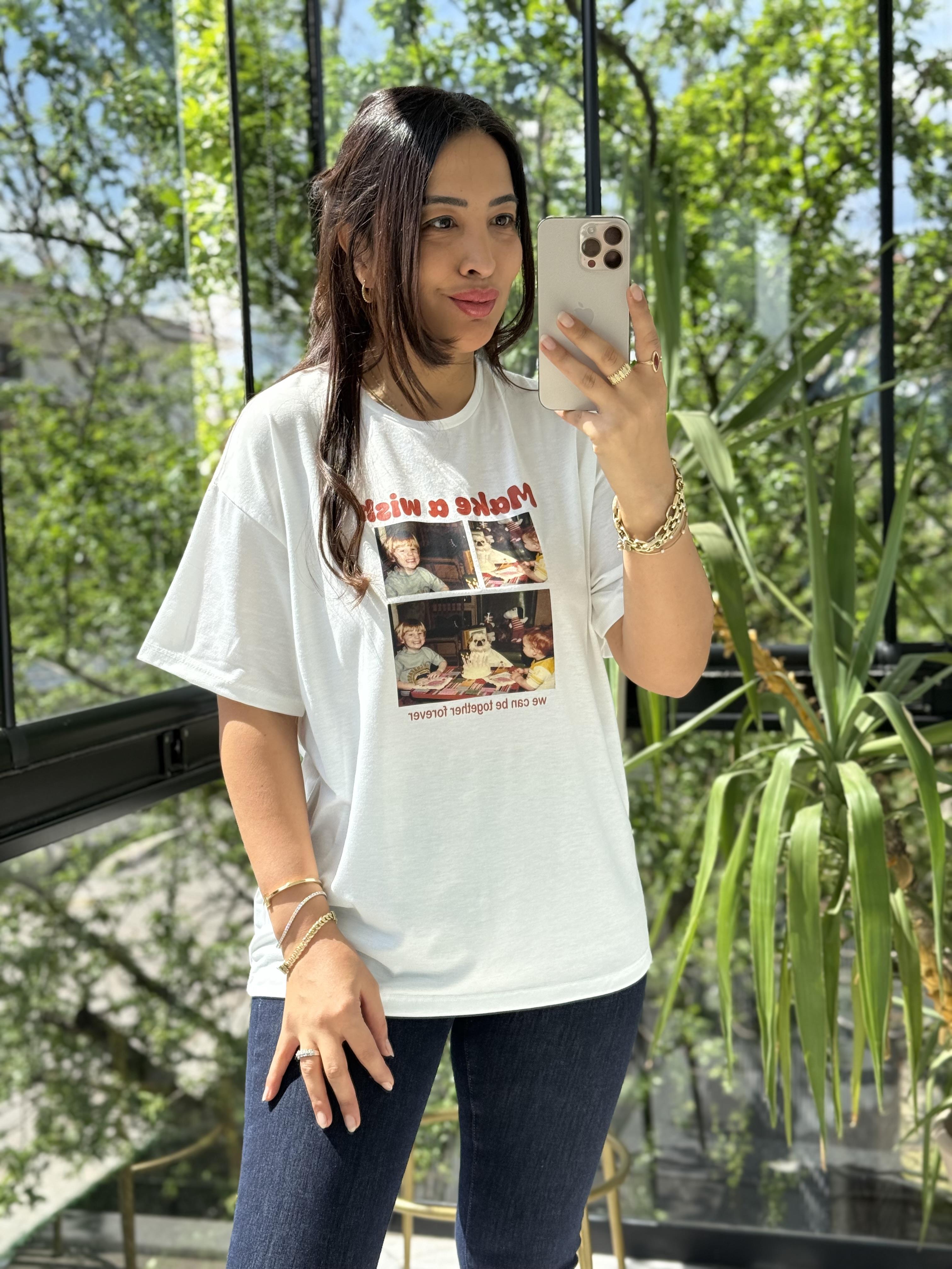 Make a Wish Tişört Ekru