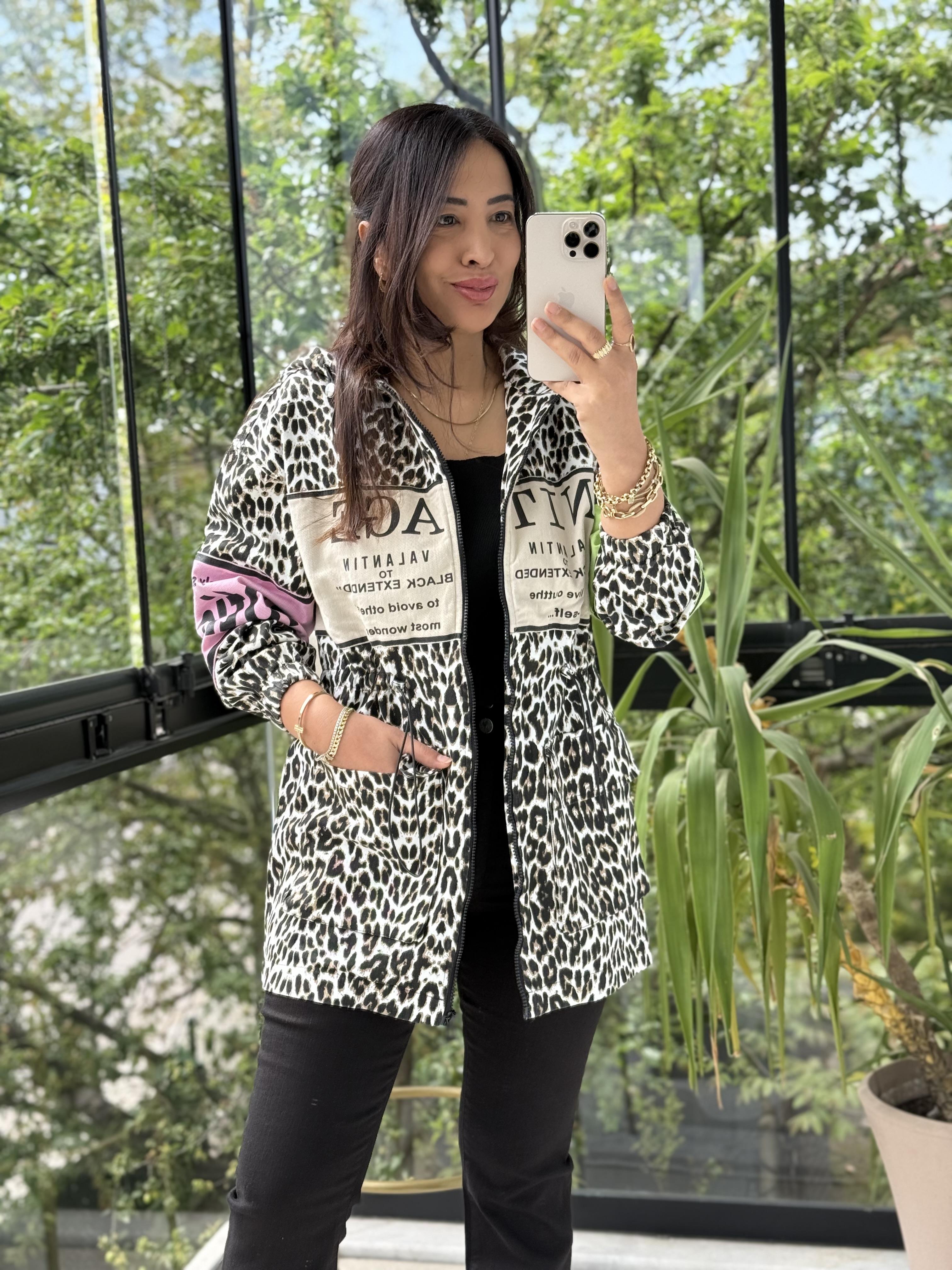 Nitage Leopar Ceket Bej