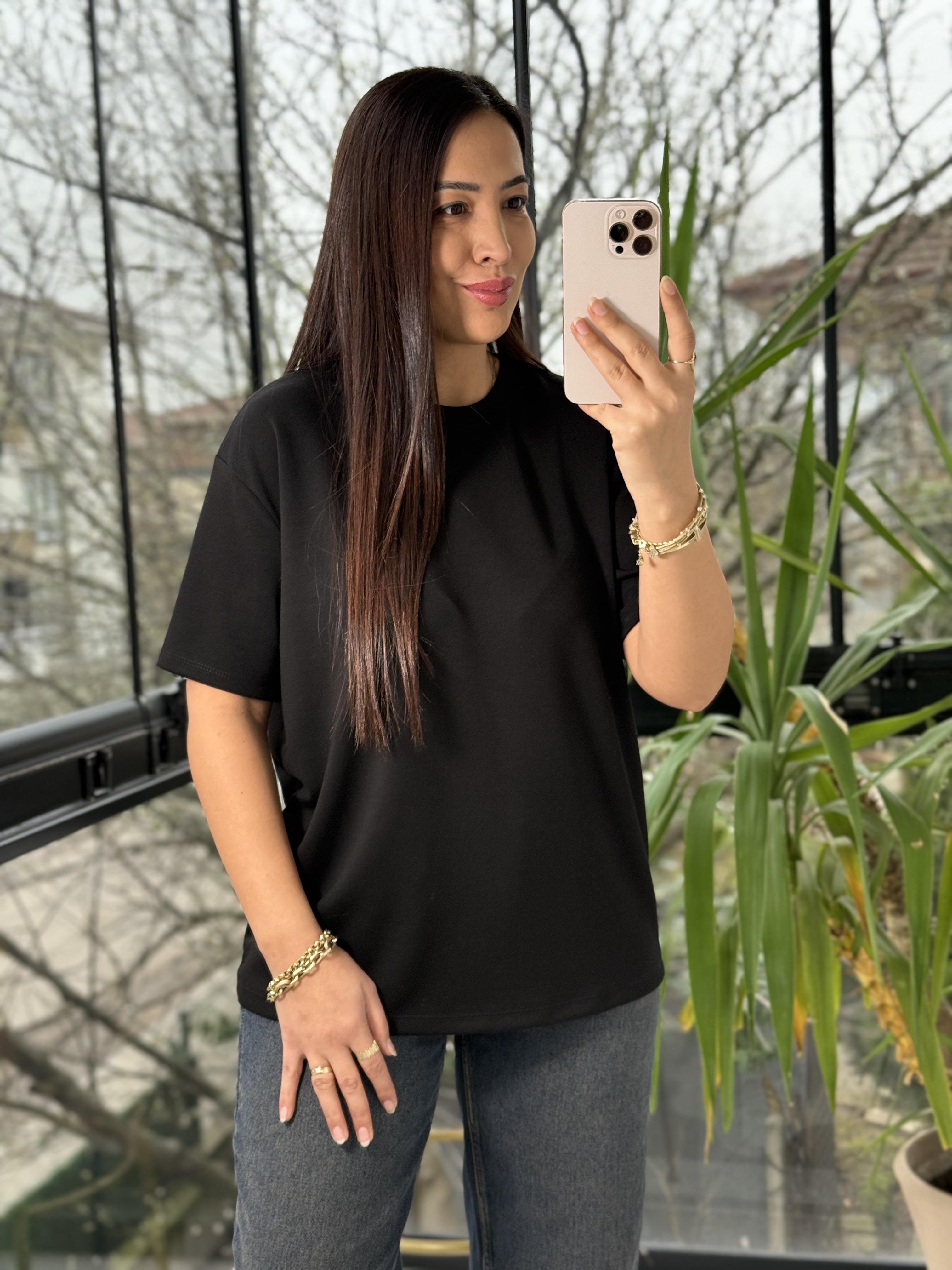 Oysh Modal Basic Tişört Siyah