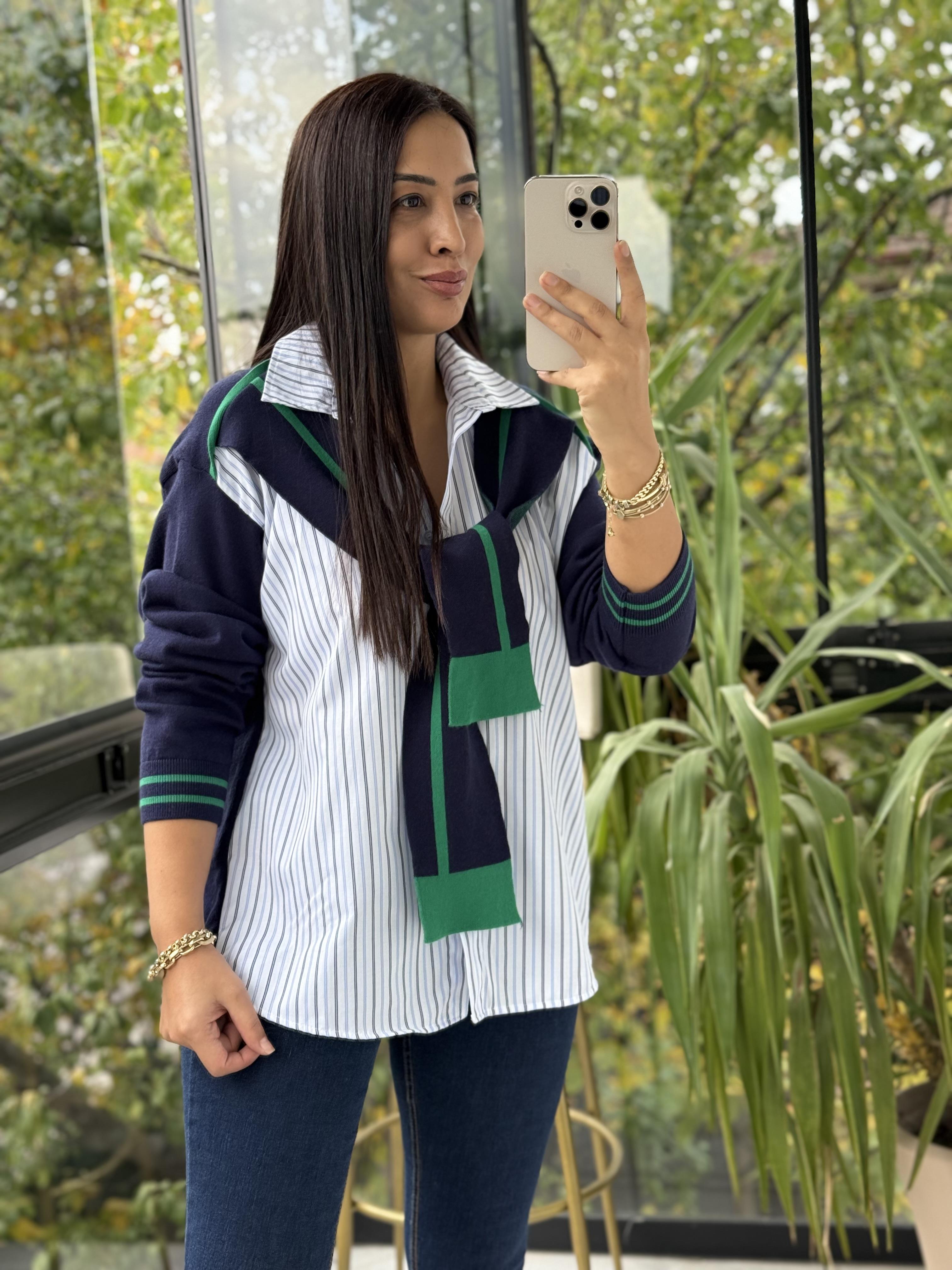 Twst Model Bağlamalı Gömlek Lacivert