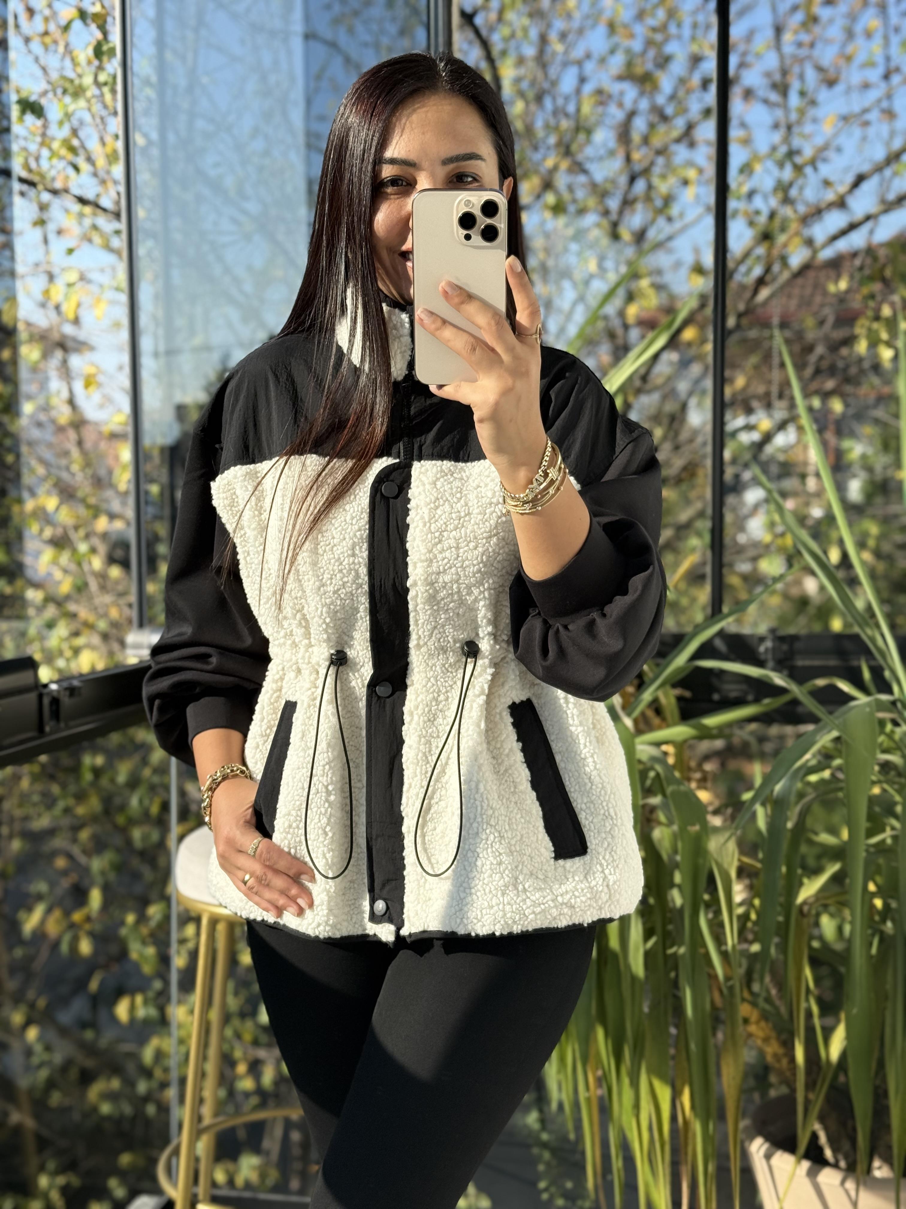 Pelüş Garnili Mont Siyah