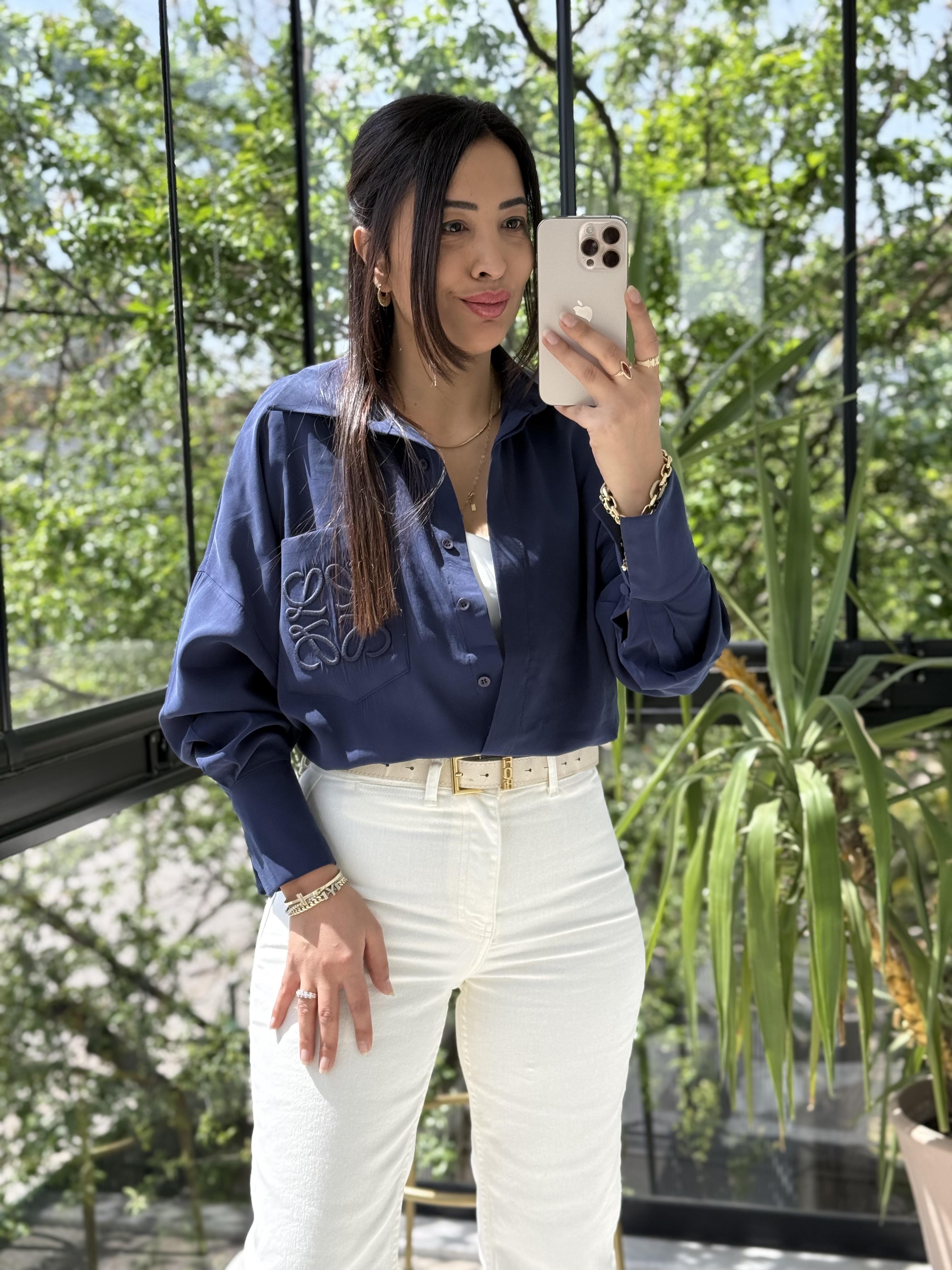 Cebi Nakışlı Gömlek Lacivert