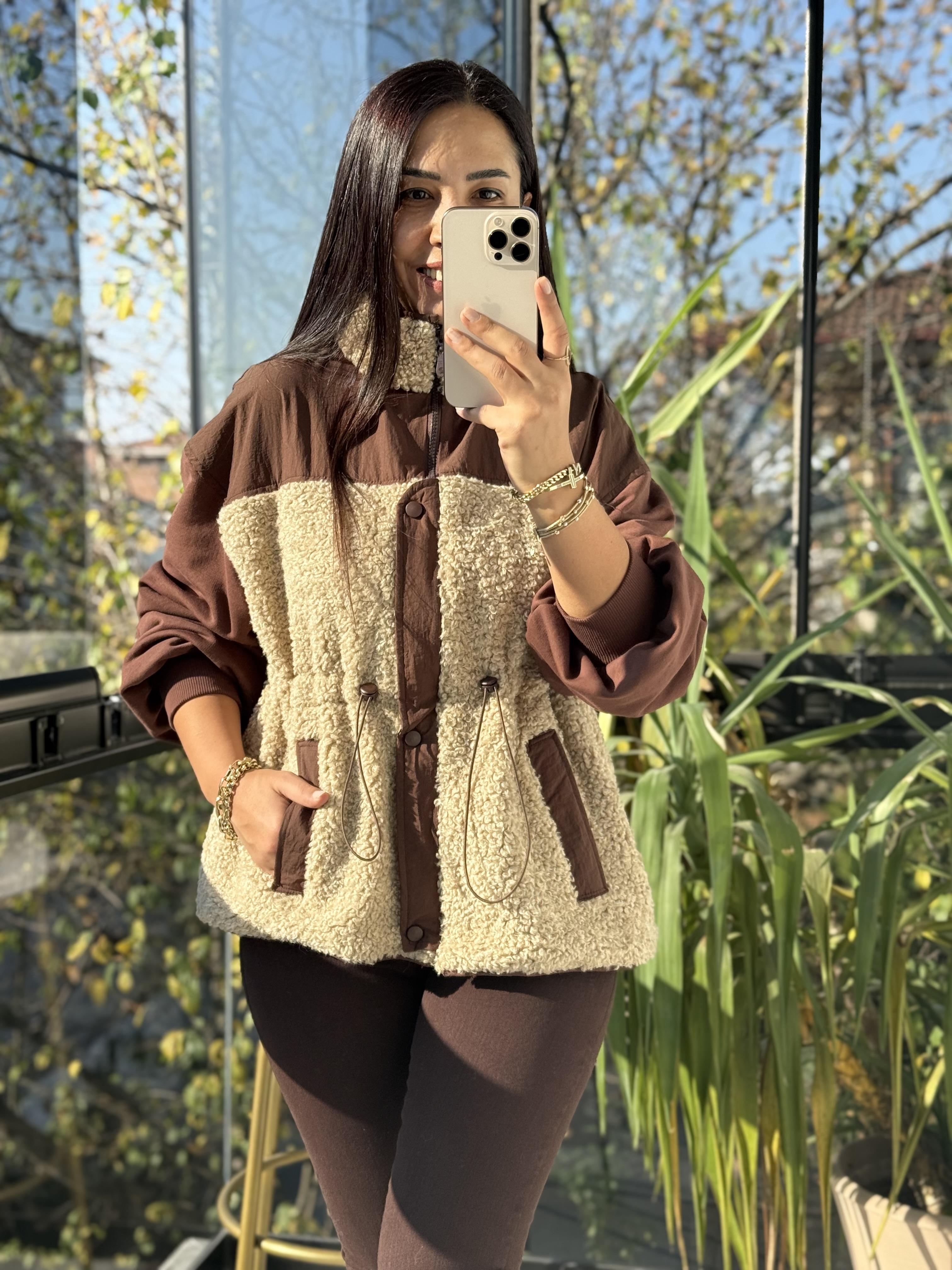 Pelüş Garnili Mont Kahve