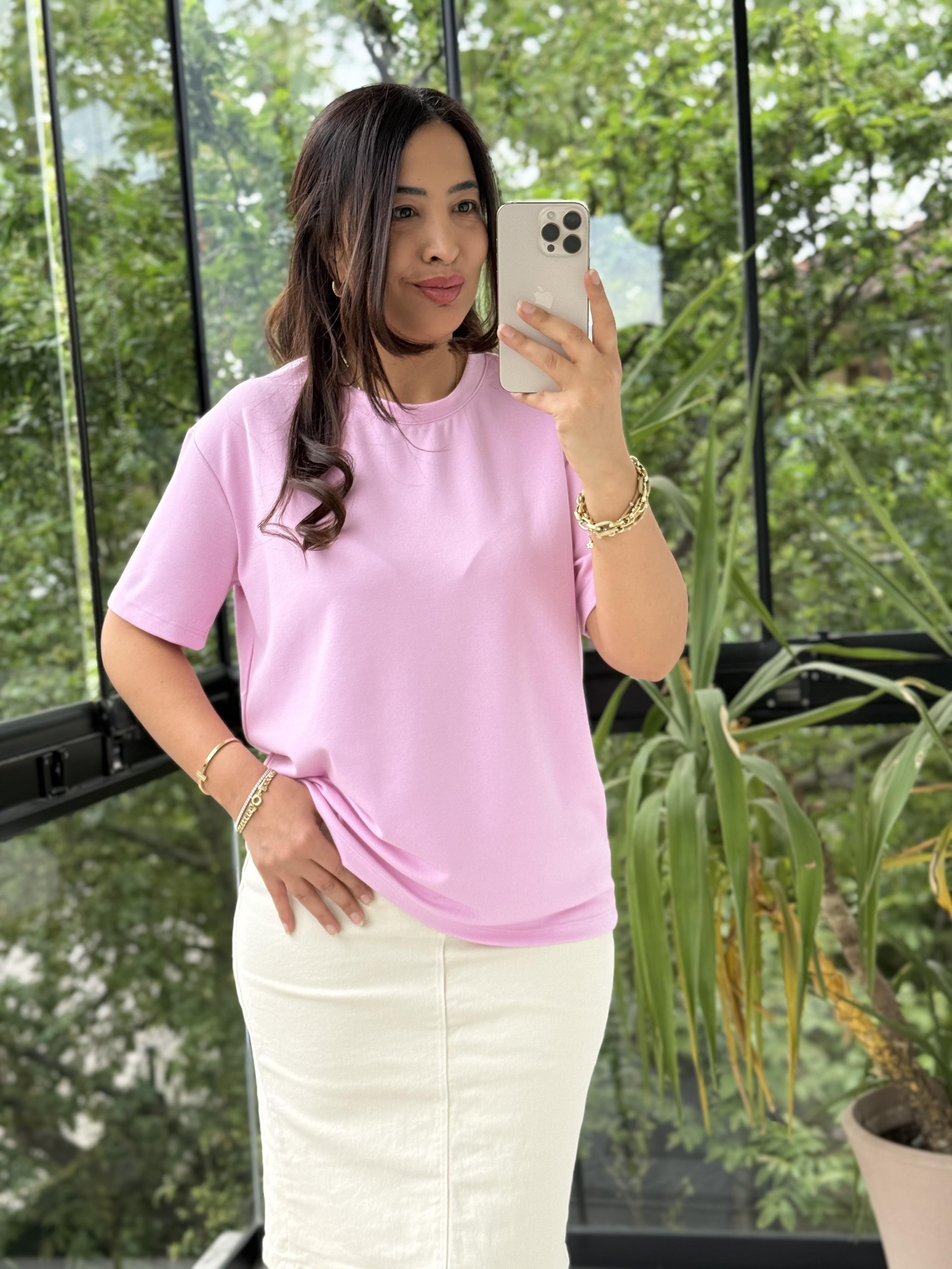 Oysh Modal Basic Tişört Pembe