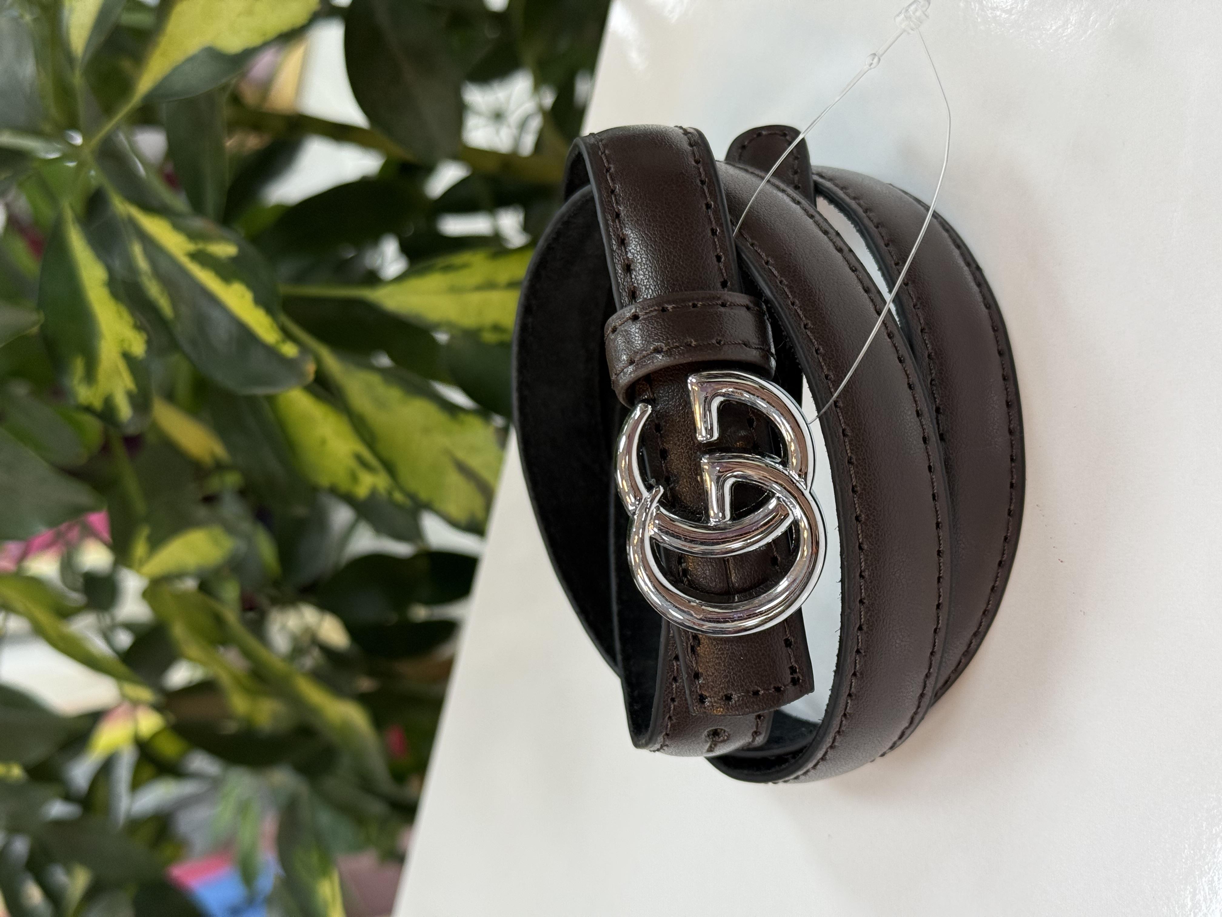 Kemer Orjinal Deri GG Kahve Gümüş