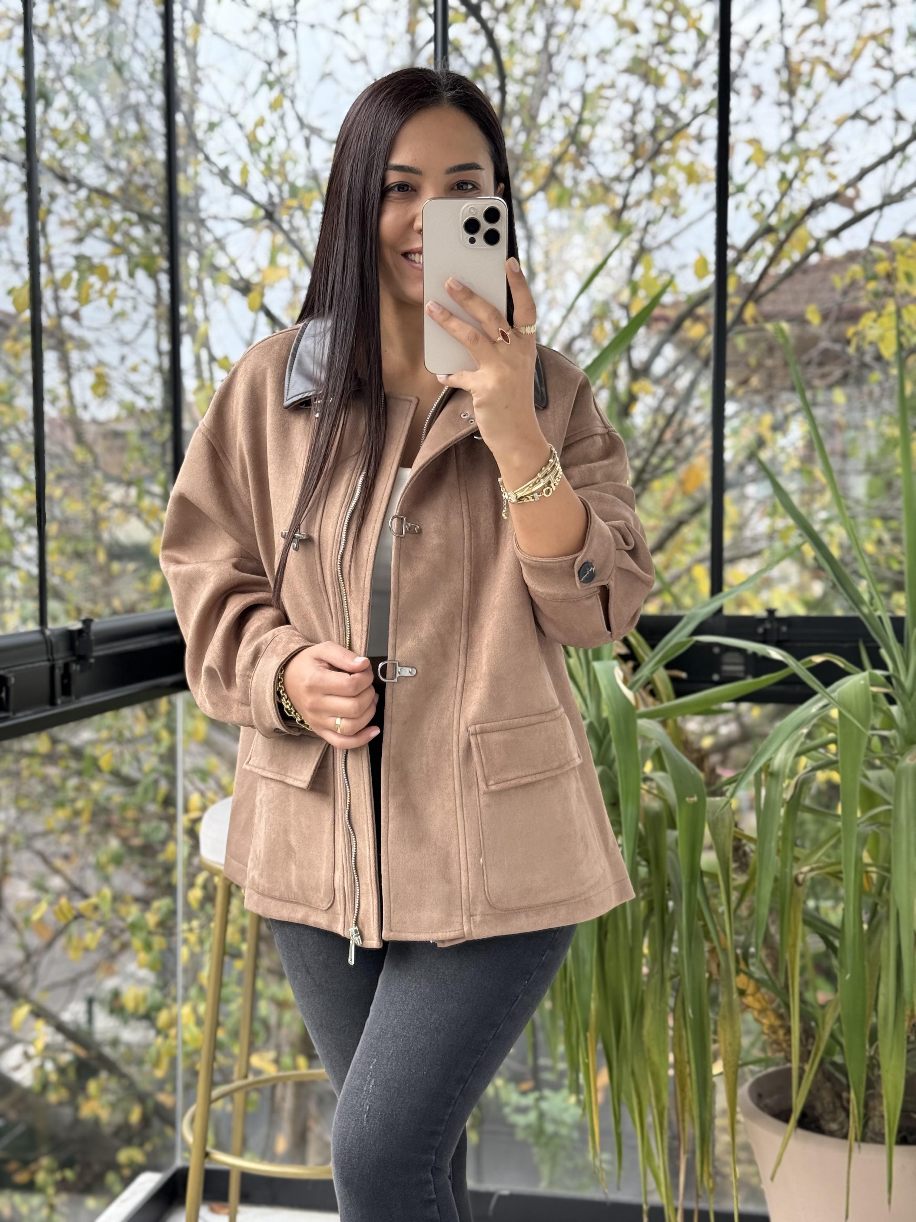 Süet Kancalı Kaban Vizon