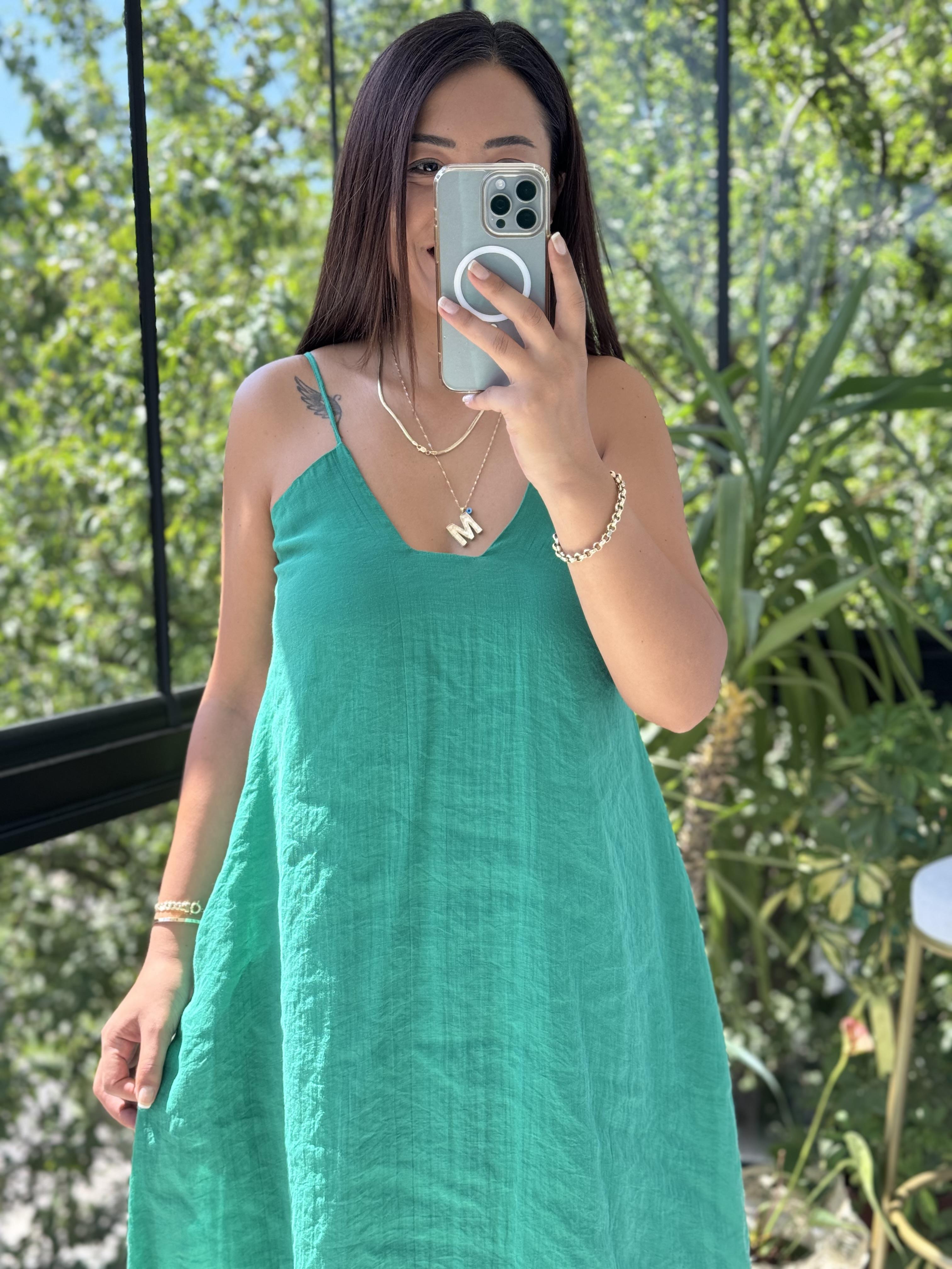 Askılı Elbise Yeşil