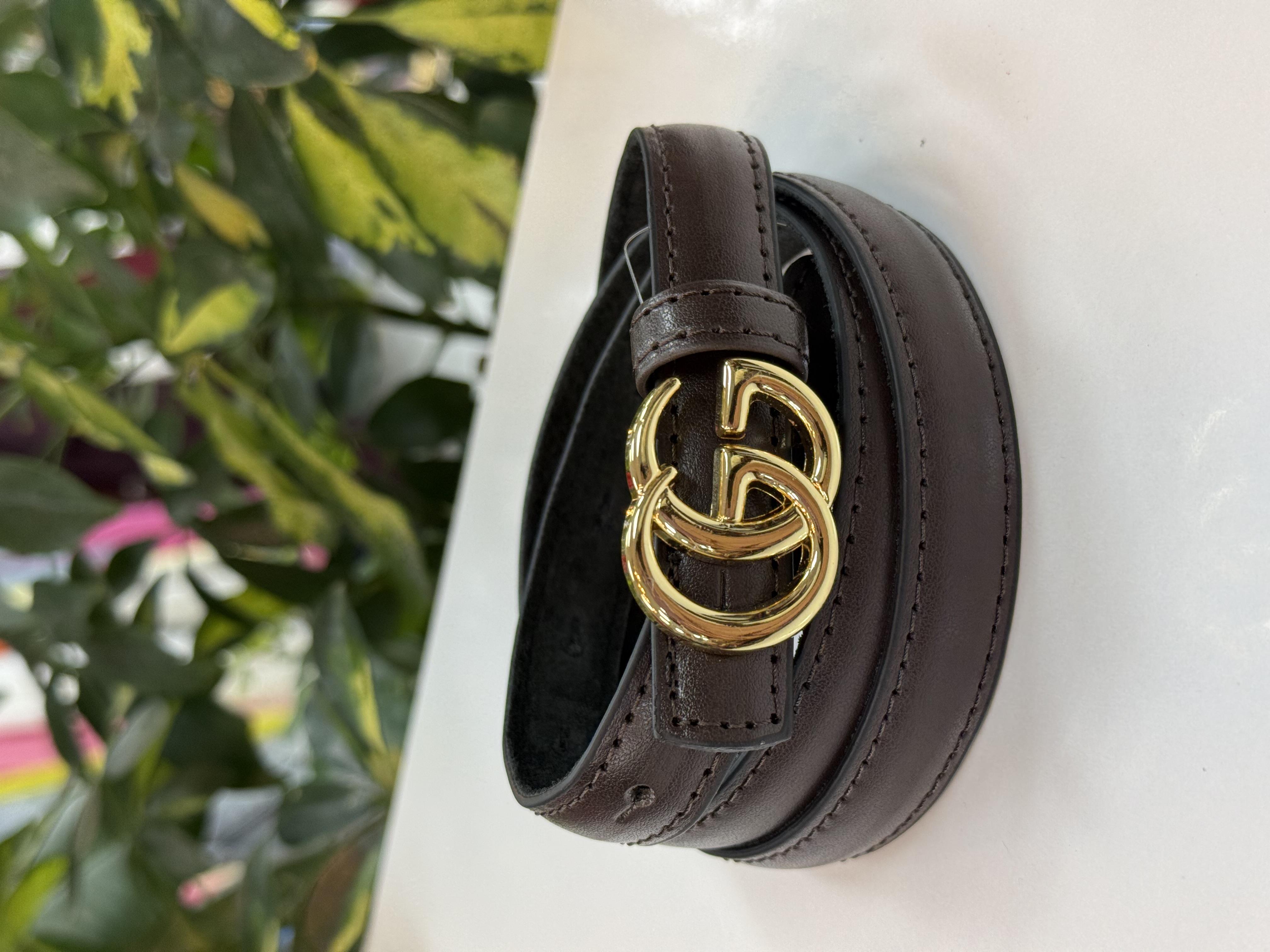 Kemer Orjinal Deri GG Kahve Gold