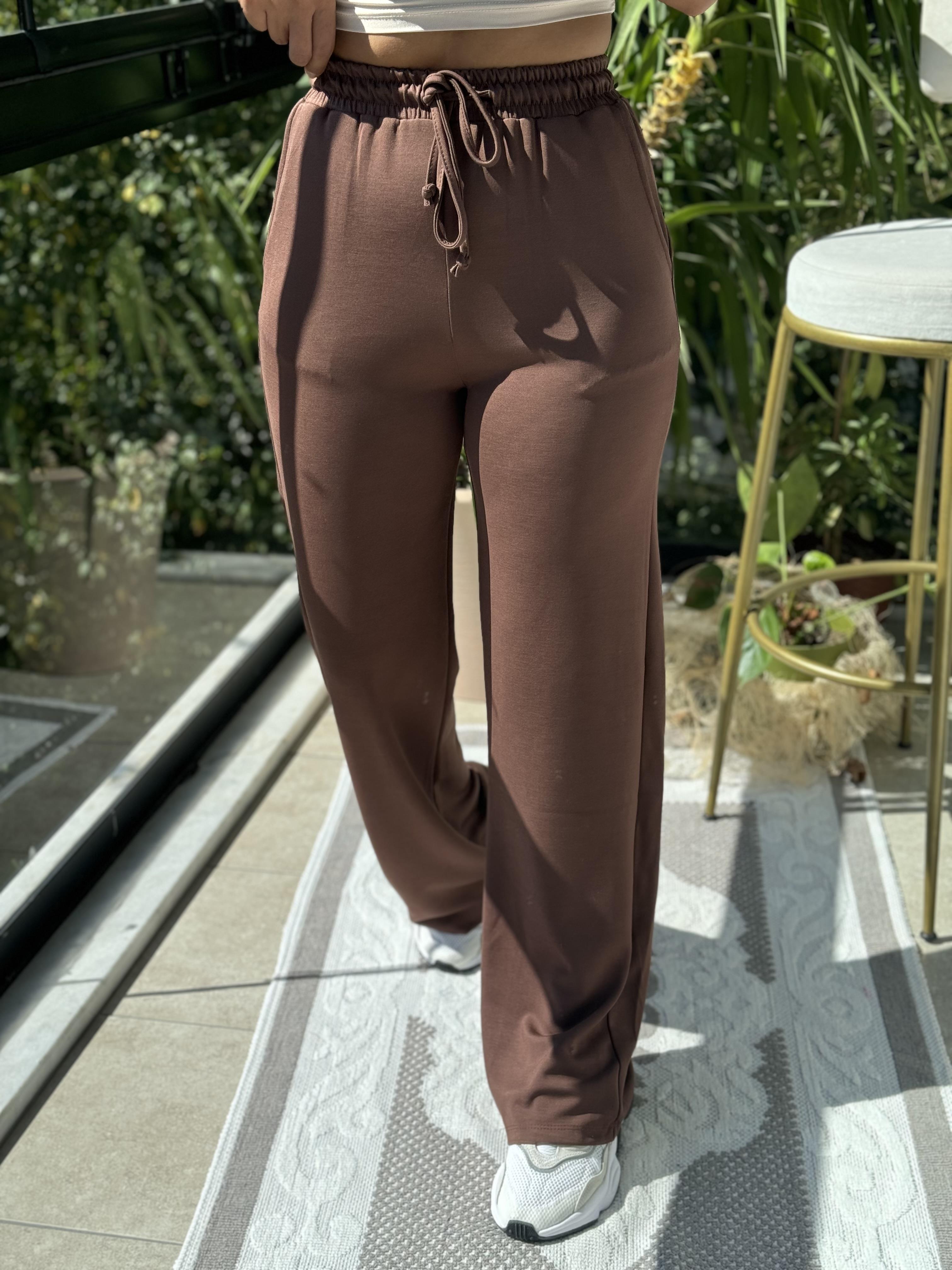 Bol Paça Modal Pantolon Kahve