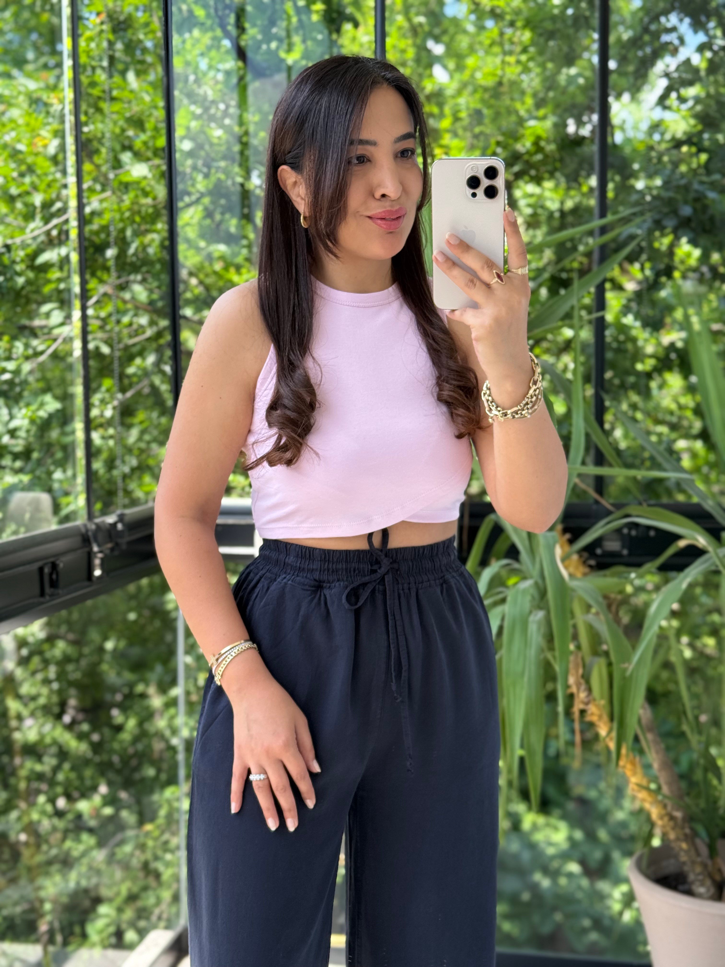 Bymn Crop Atlet Pembe