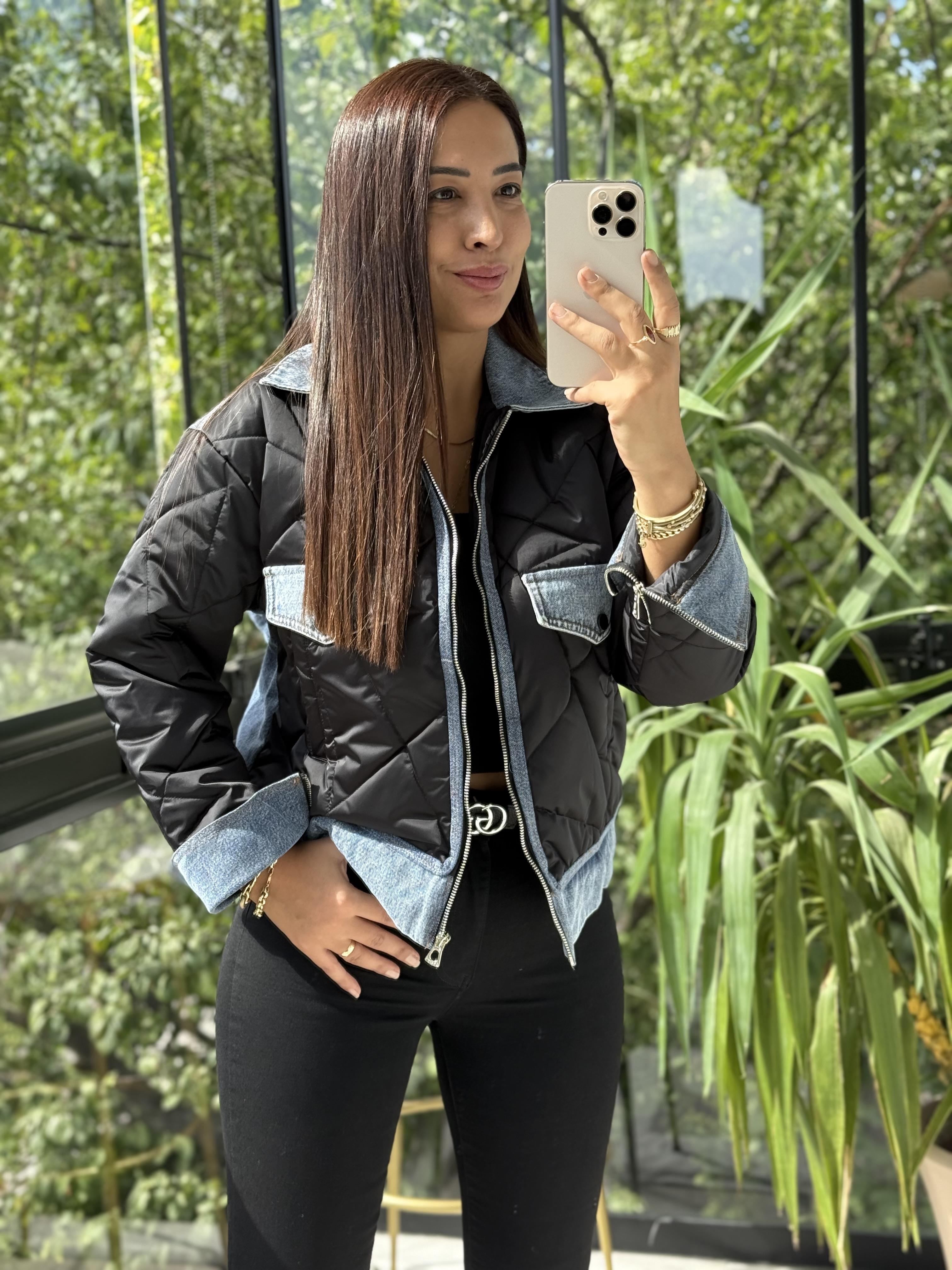 Cam Kırığı Kapitone Ceket