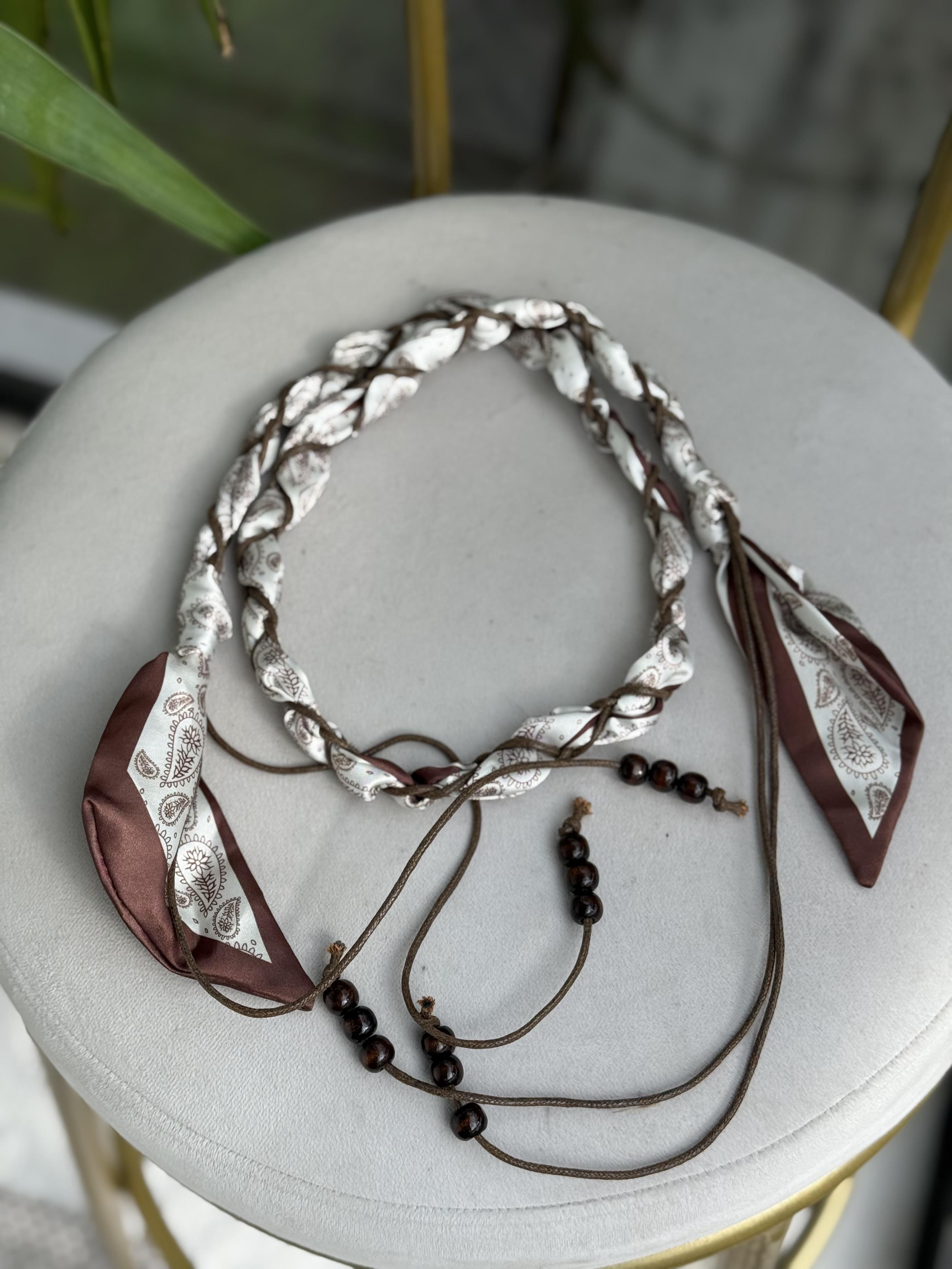 Fular Görünümlü Kemer Kahve