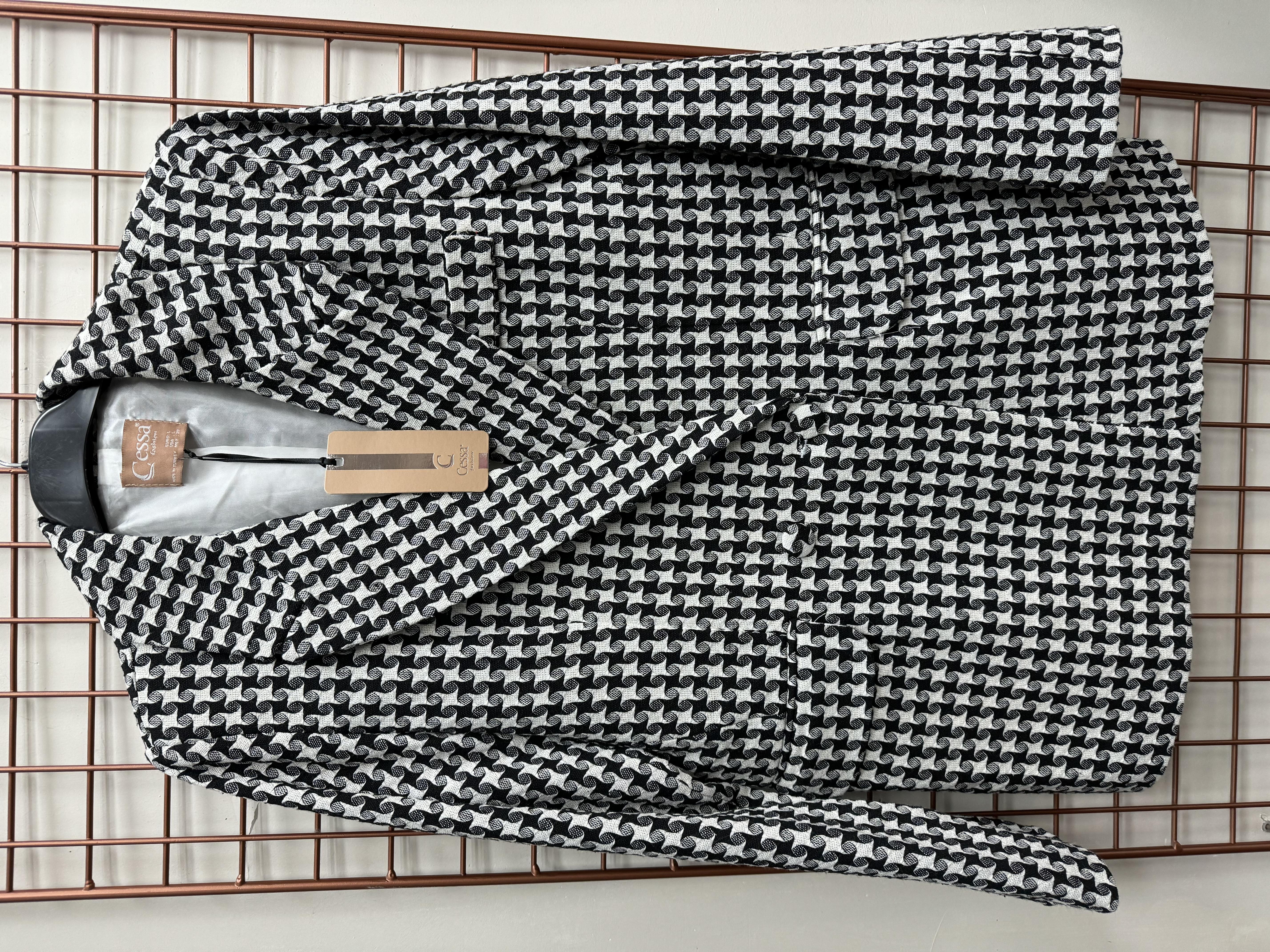 Dama Desen Dokuma Blazer Siyah