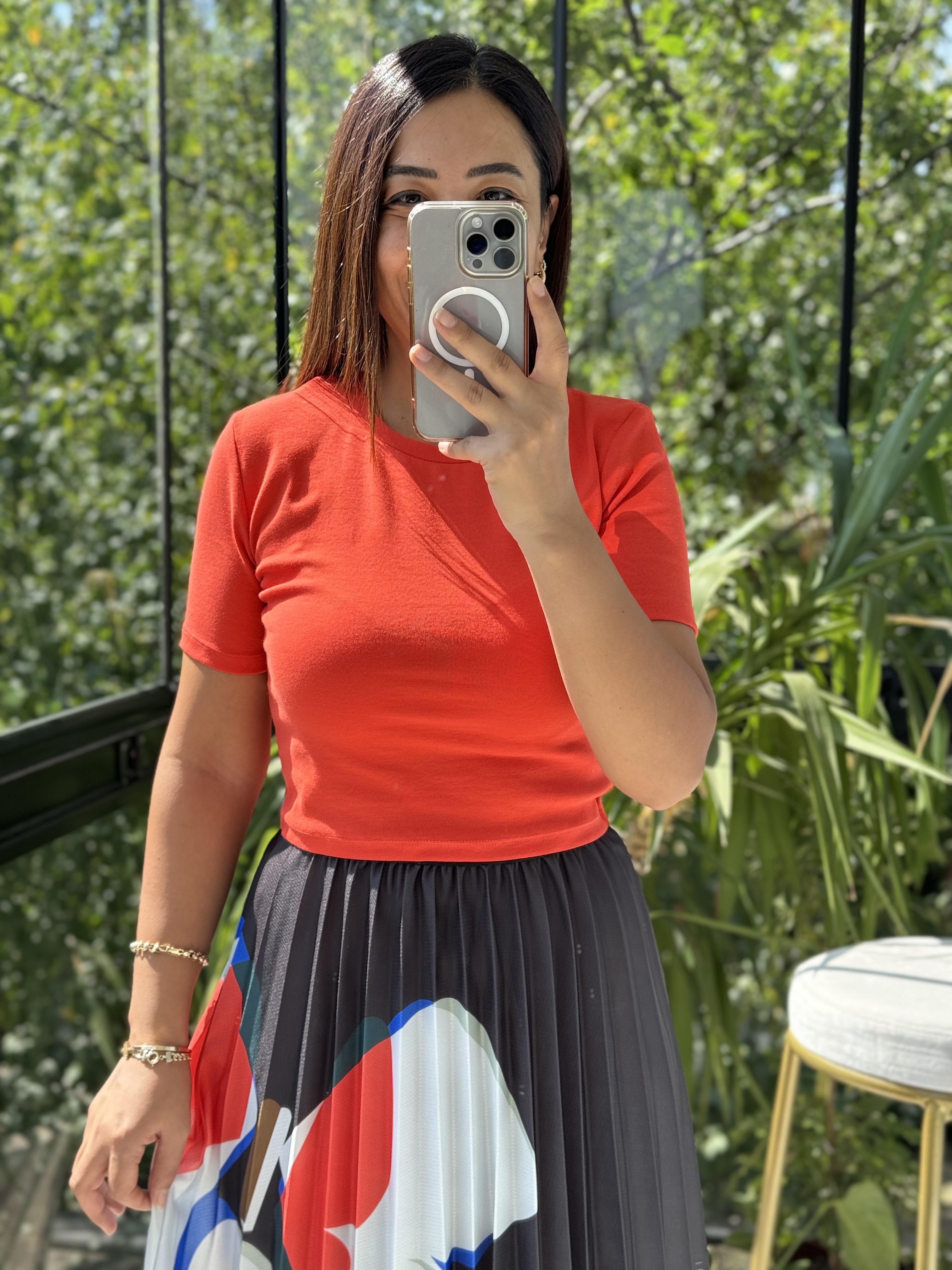 Dilvin Crop Tişört Kırmızı