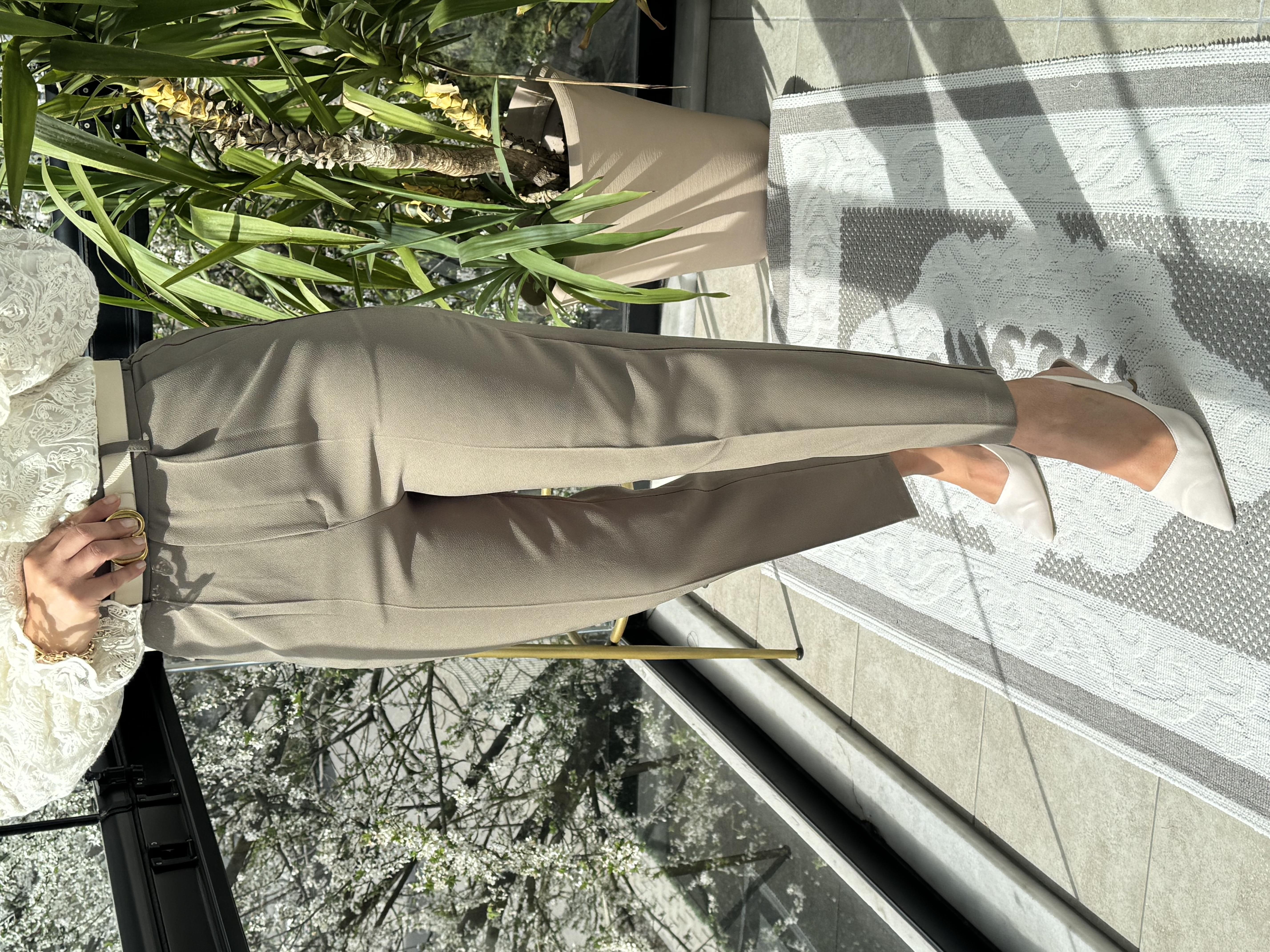 Duble Paça Pantolon Haki Yeşili