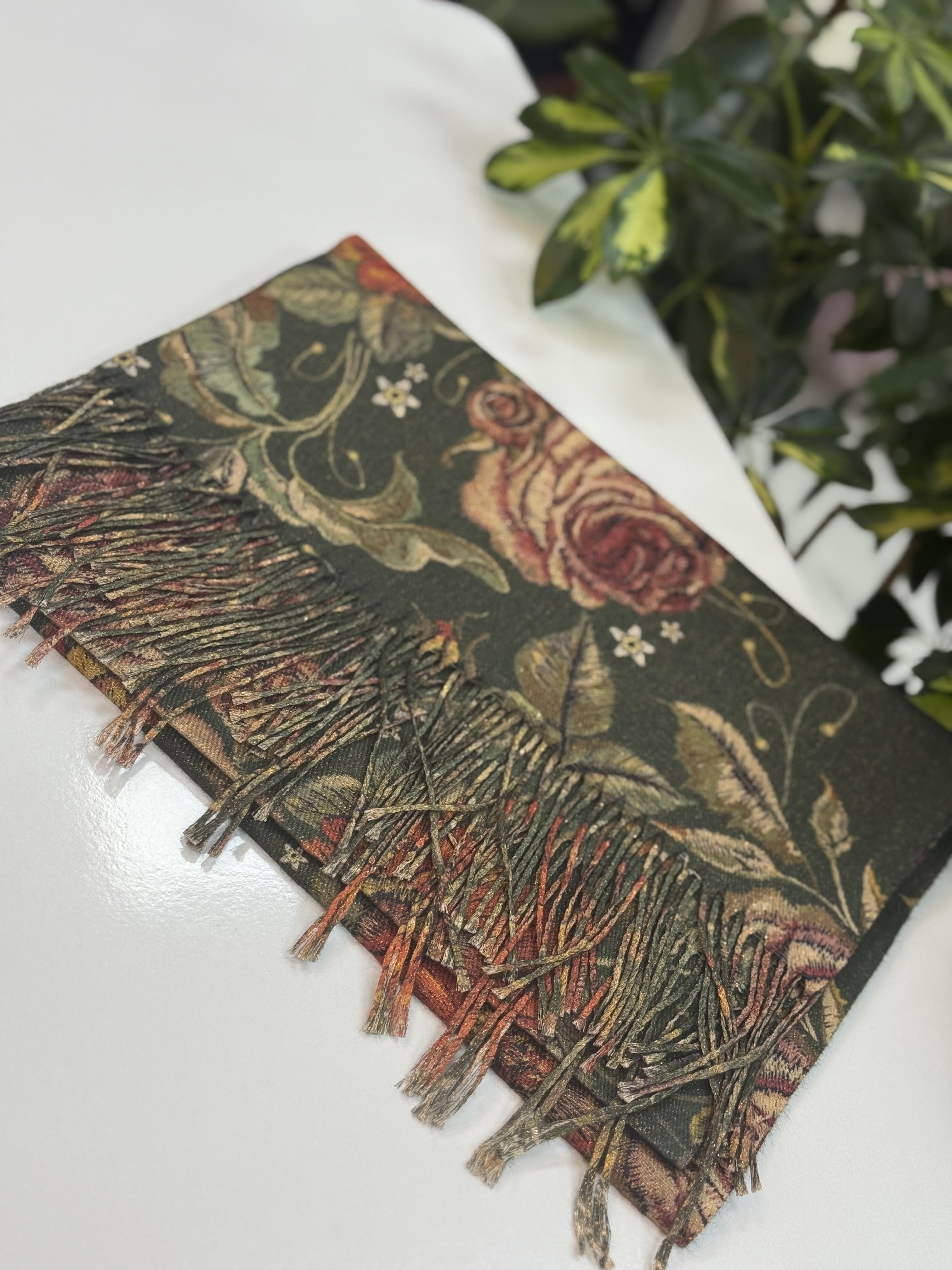 İthal Kaşmir Doku Marka Şal İnce Yeşil