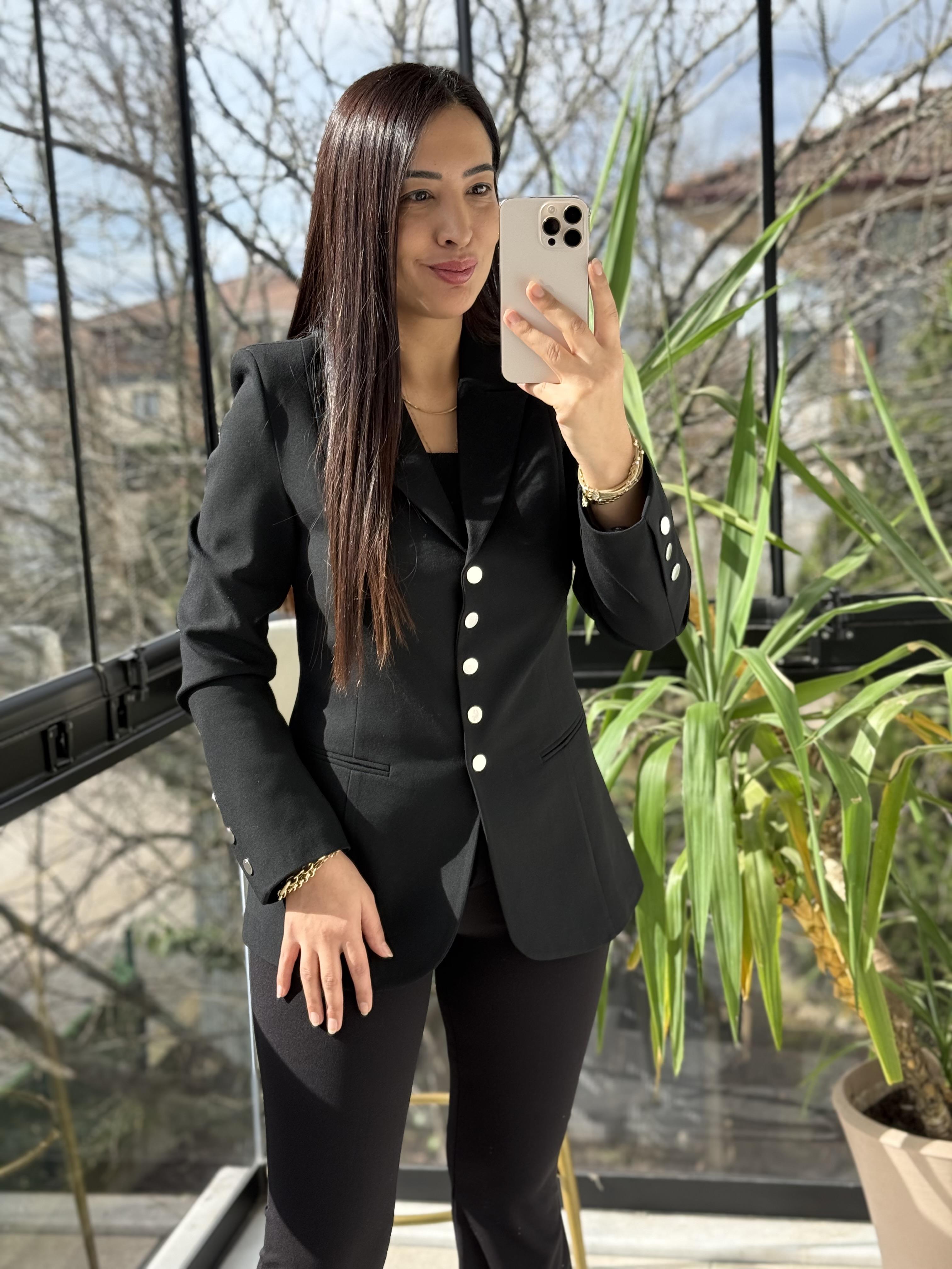 Beş Düğme Slimfit Blazer Ceket Siyah