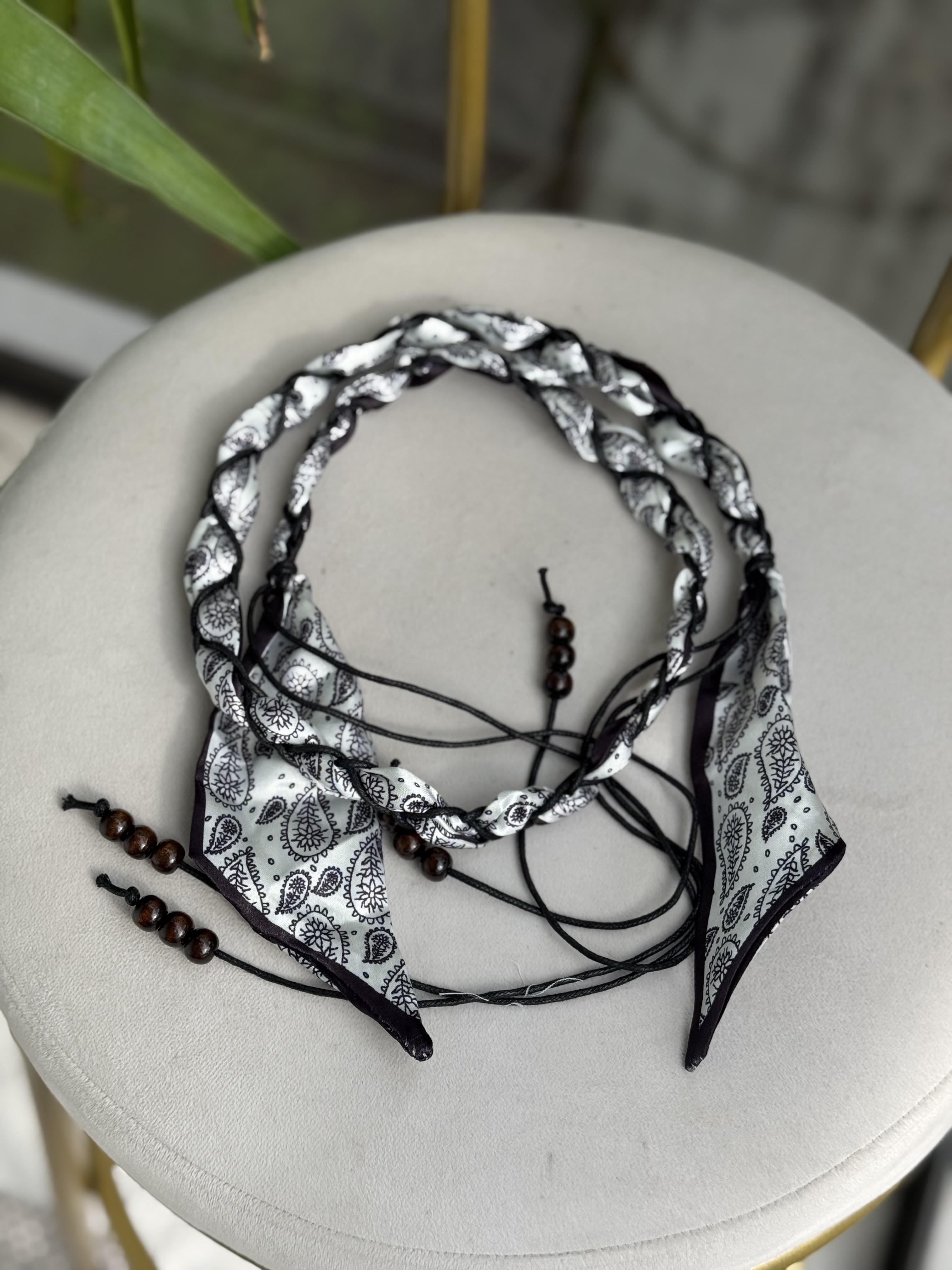 Fular Görünümlü Kemer Siyah