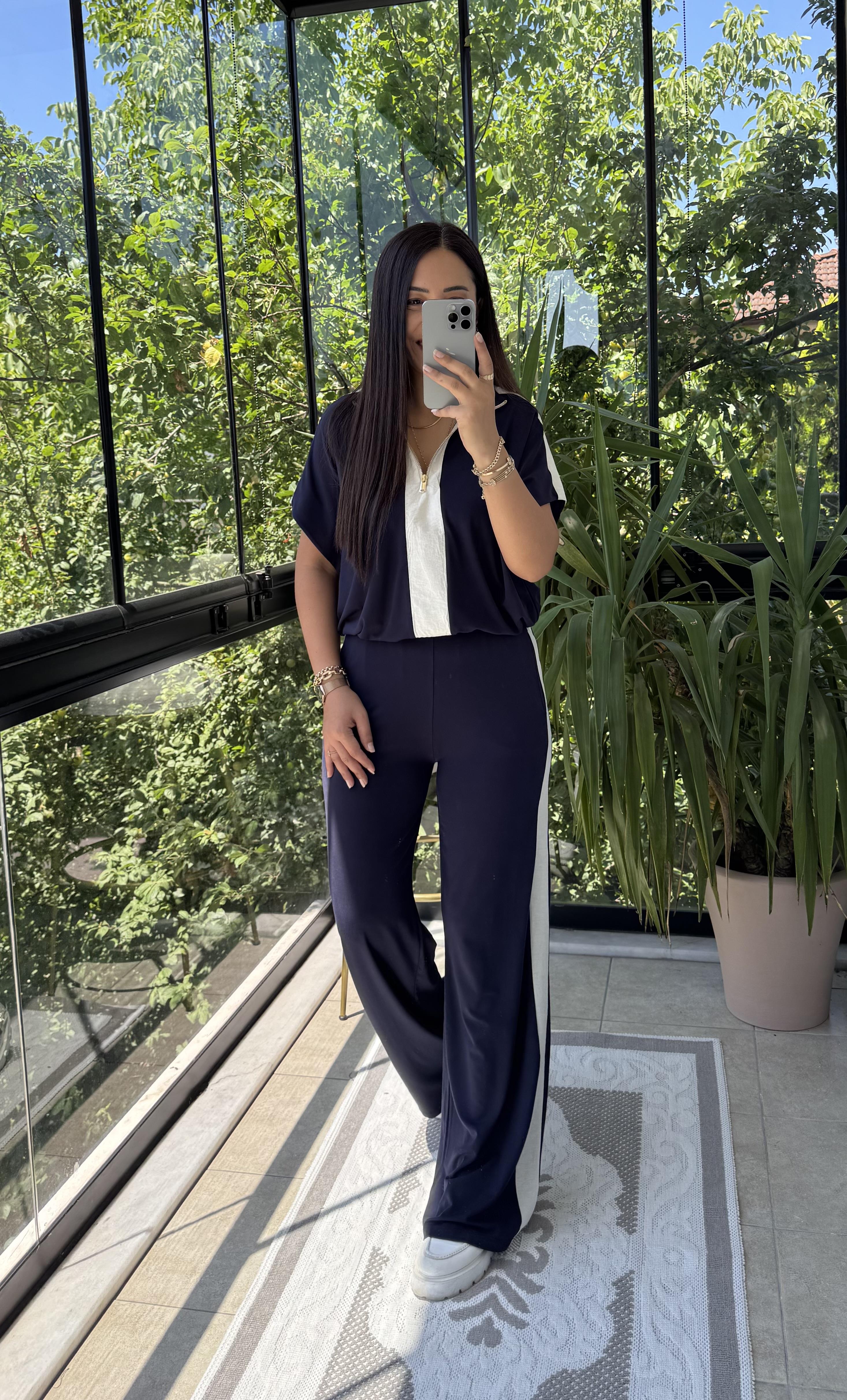 Fermuarlı İnce Modal Takım Lacivert